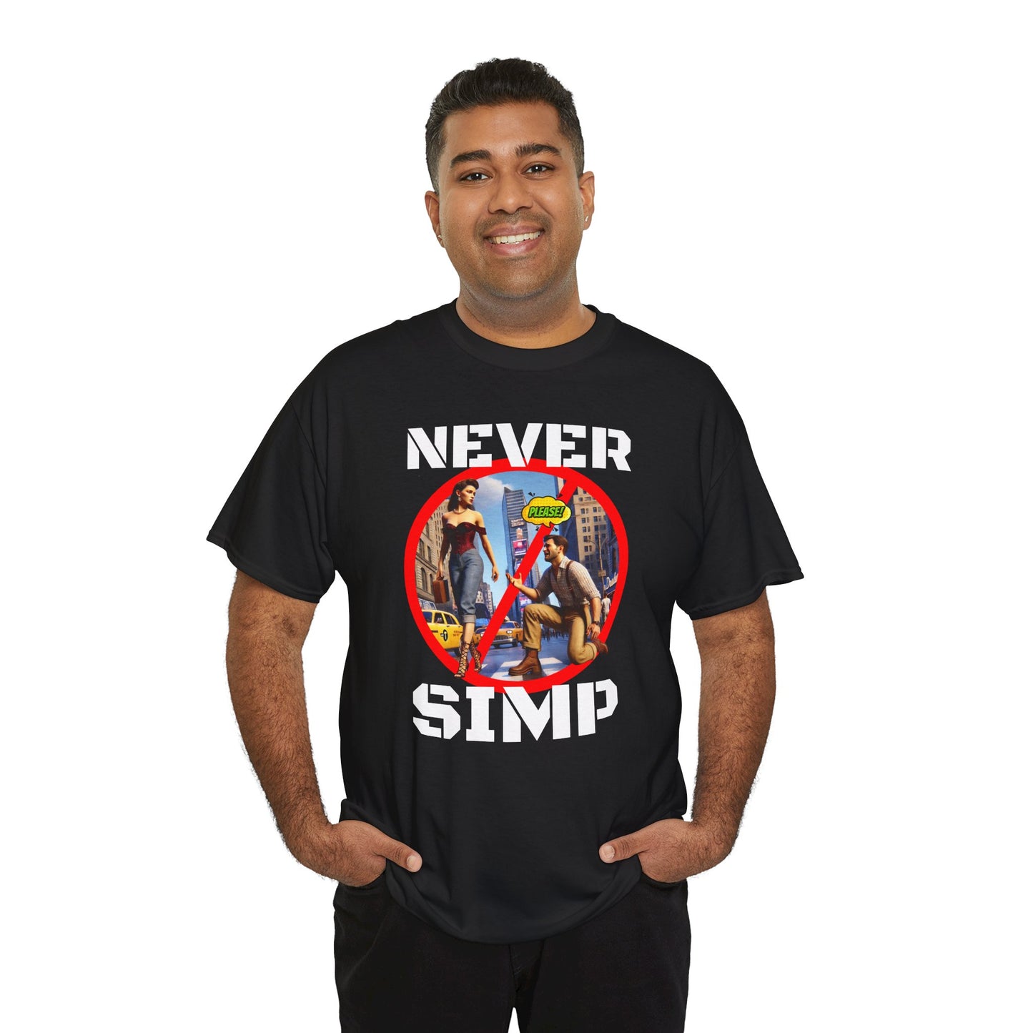 CAMISETA HOMBRE ALFA "NEVER SIMP". (USA)