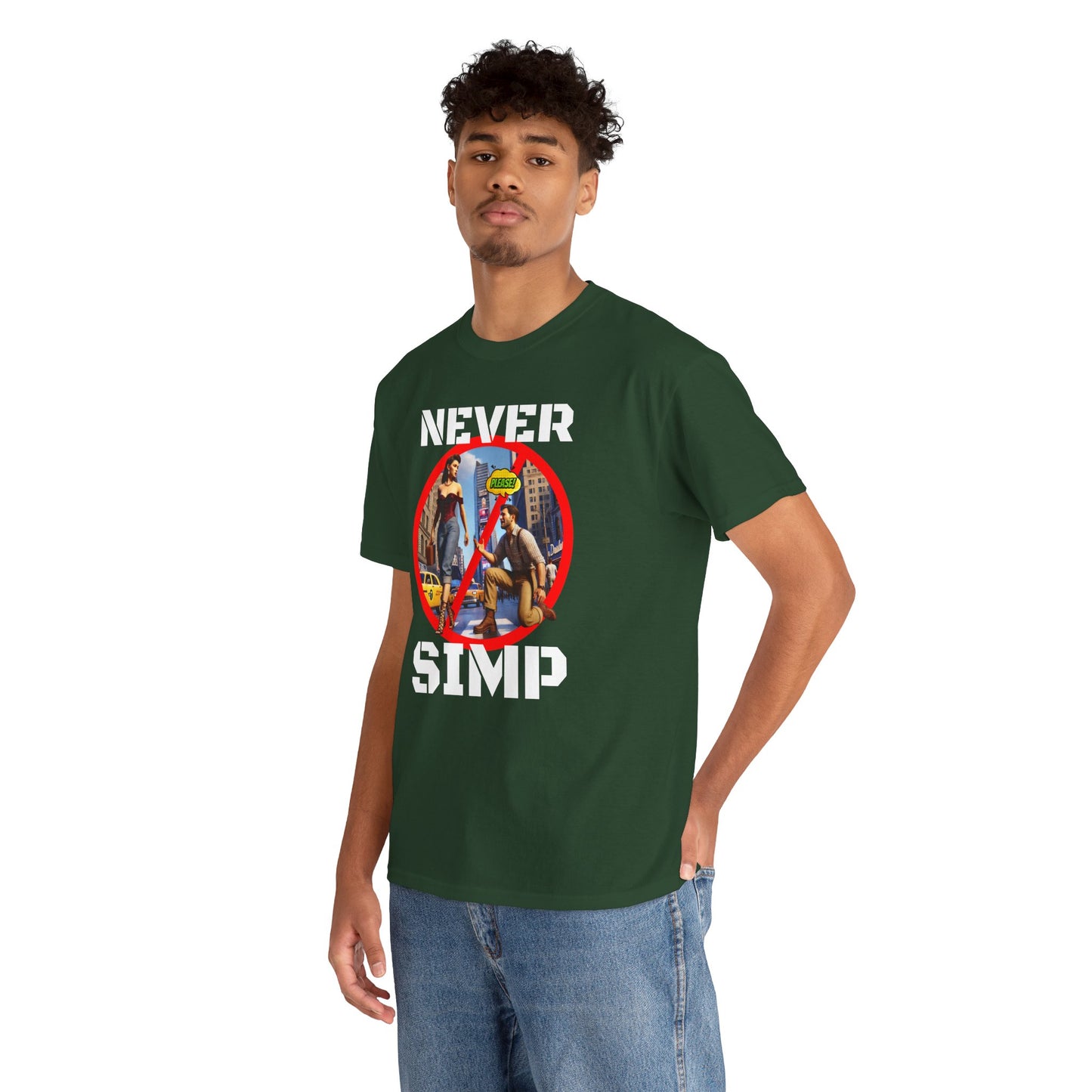 CAMISETA HOMBRE ALFA "NEVER SIMP". (USA)