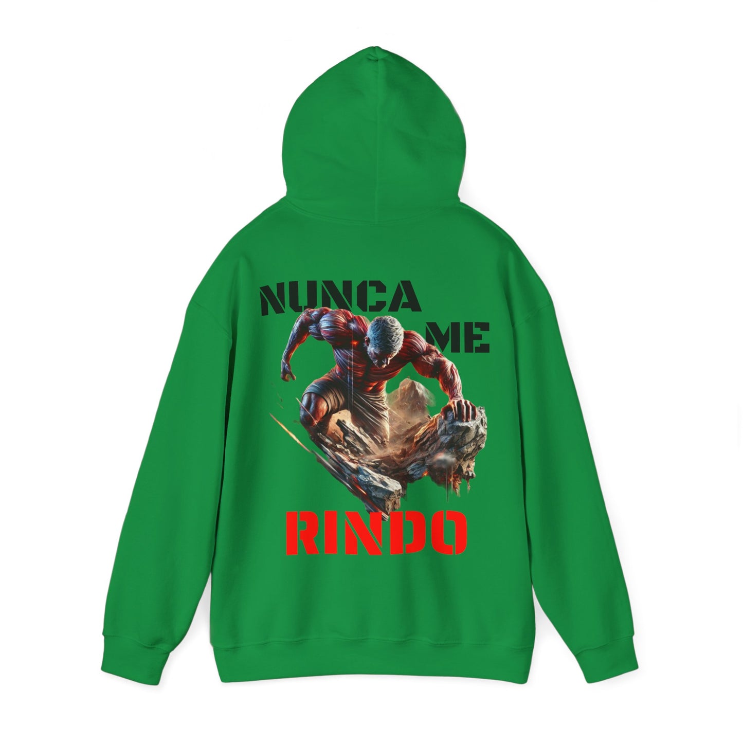 SUDADERA CON GORRO"NUNCA ME RINDO". (EUROPA).