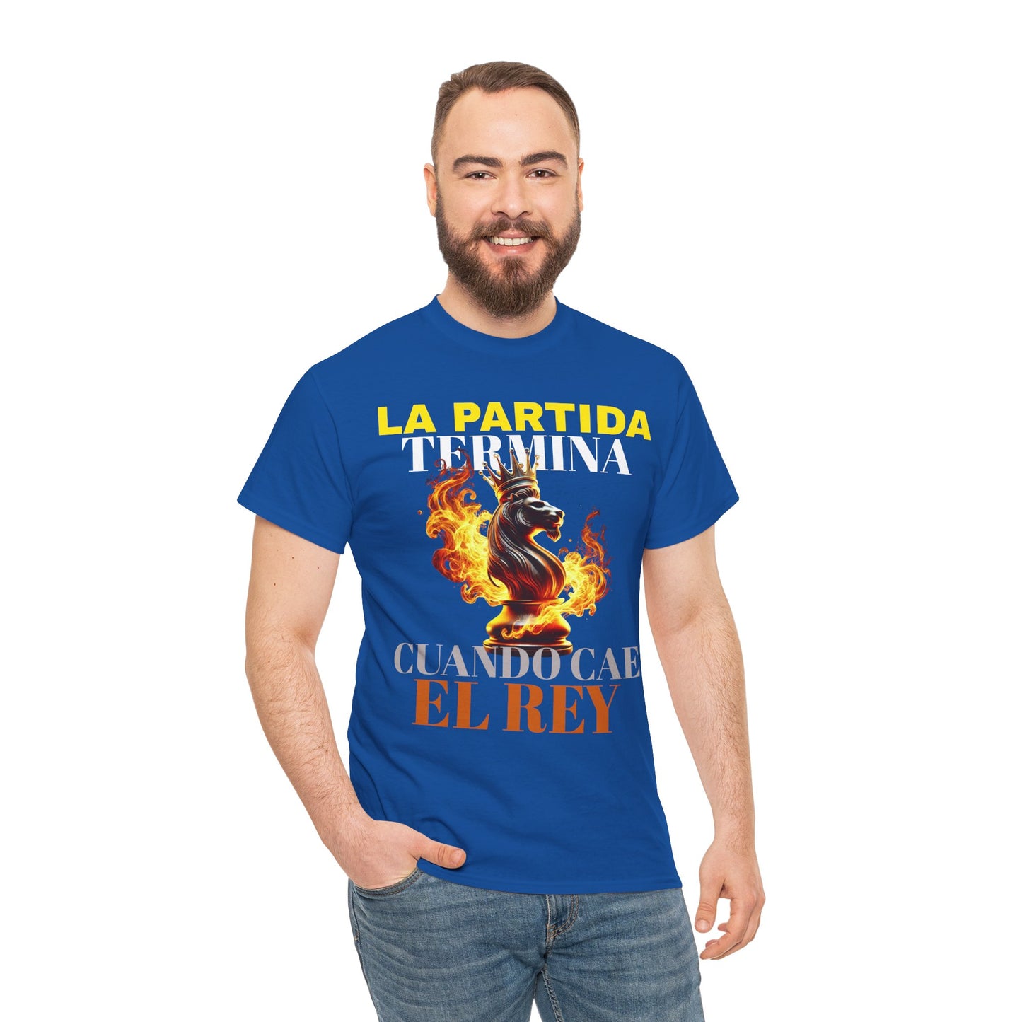 CAMISETA HOMBRE ALFA "LA PARTIDA TERMINA CUANDO CAE EL REY".(EUROPA)