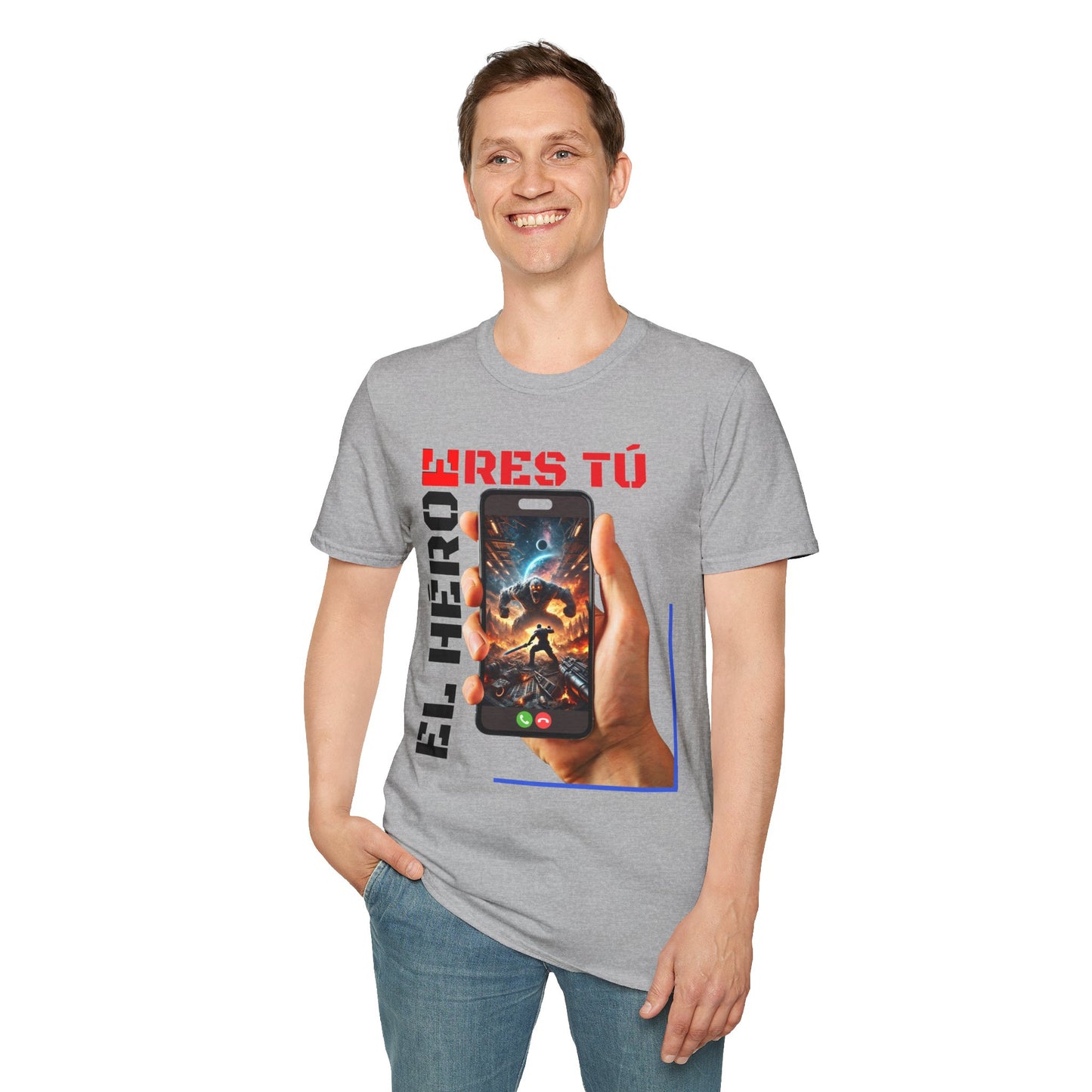 CAMISETA HOMBRE ALFA "EL HÉROE ERES TÚ".(USA).
