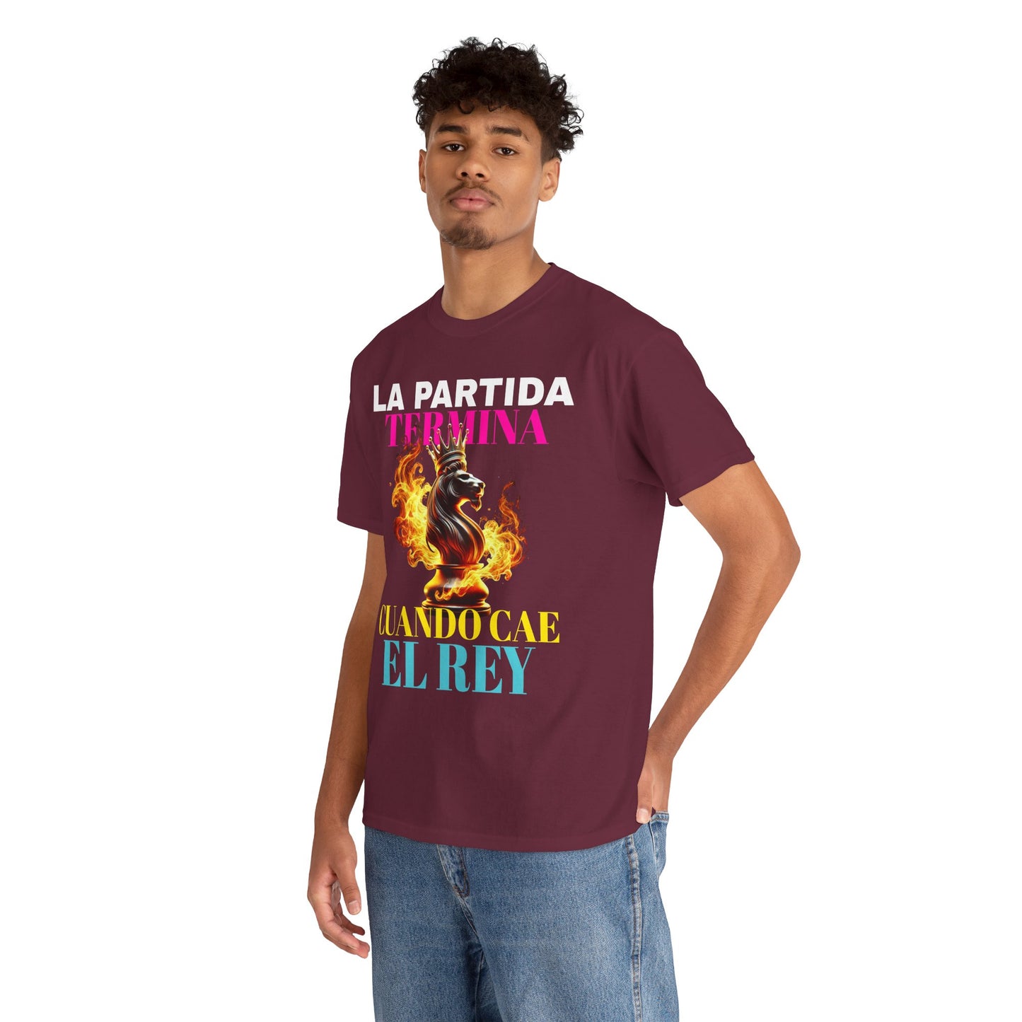 CAMISETA HOMBRE ALFA "LA PARTIDA TERMINA CUANDO CAE EL REY".(EUROPA)