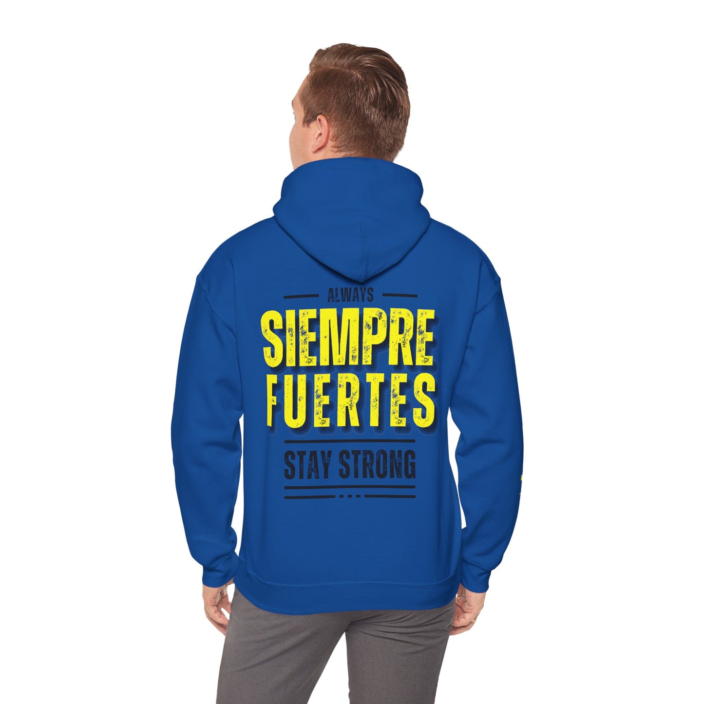SUDADERA CON GORRO HOMBRE ALFA, "SIEMPRE FUERTES".(USA).