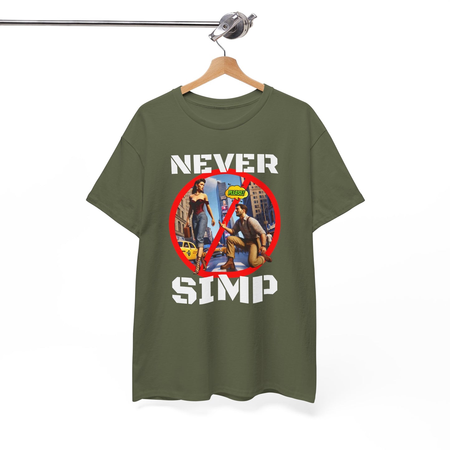CAMISETA HOMBRE ALFA "NEVER SIMP". (USA)