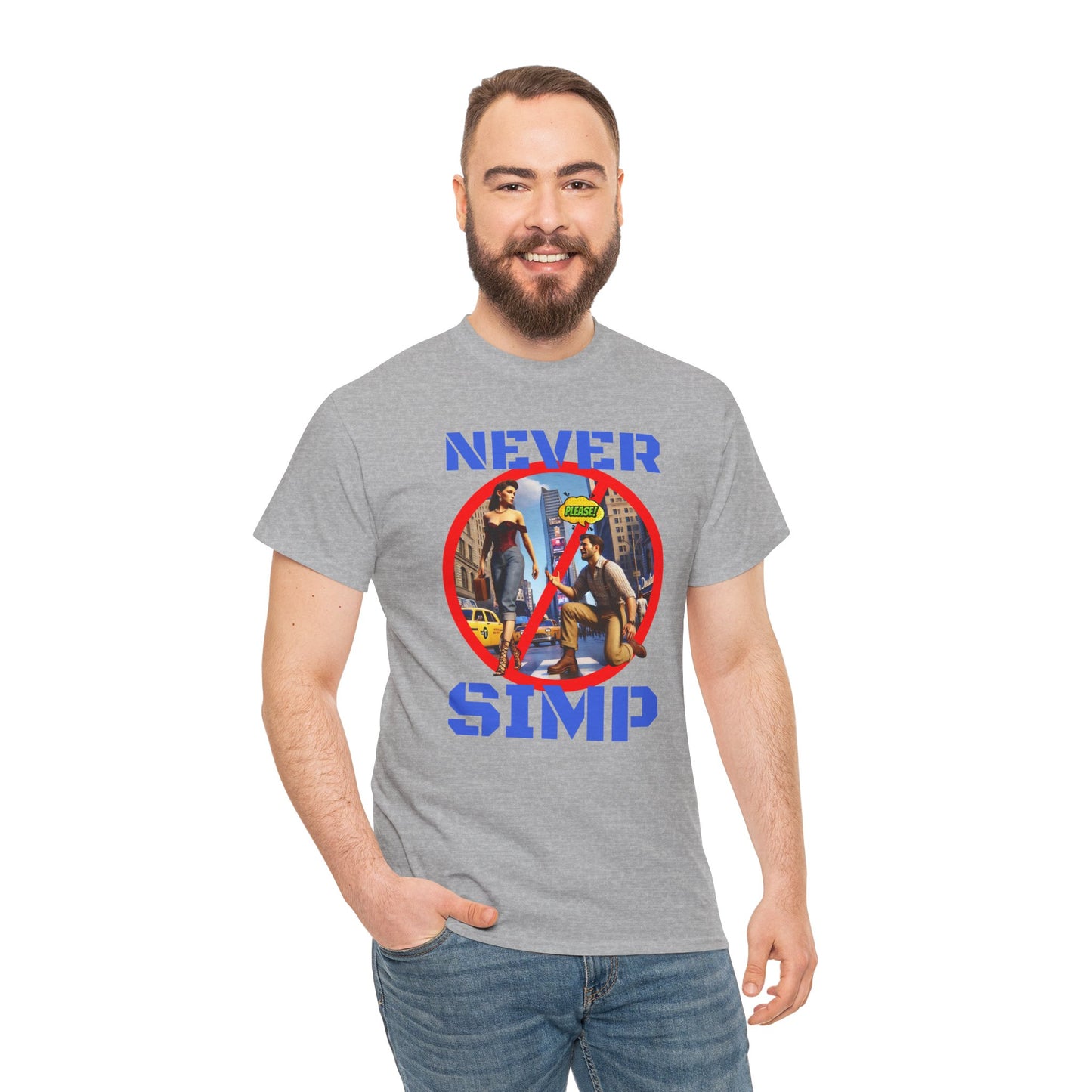 CAMISETA HOMBRE ALFA "NEVER SIMP". (USA)
