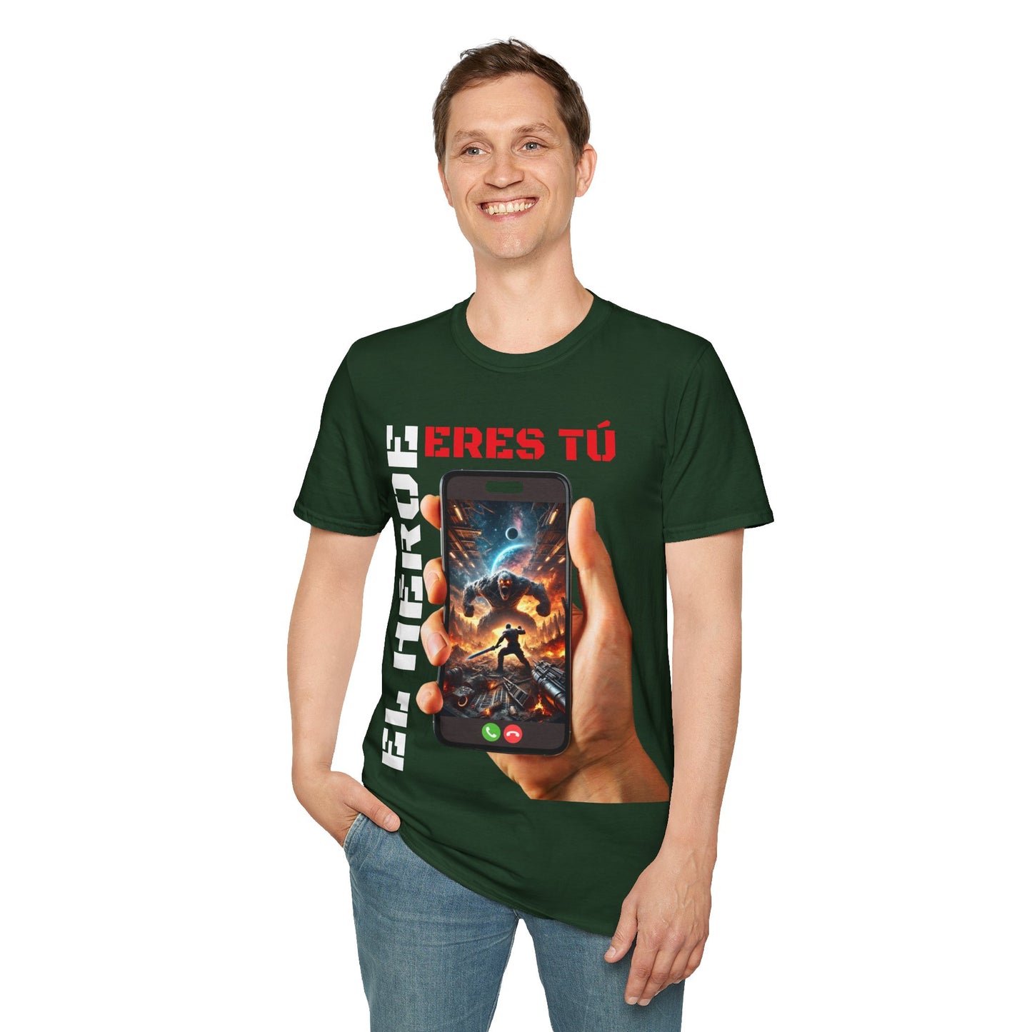CAMISETA HOMBRE ALFA "EL HÉROE ERES TÚ".(EUROPA).