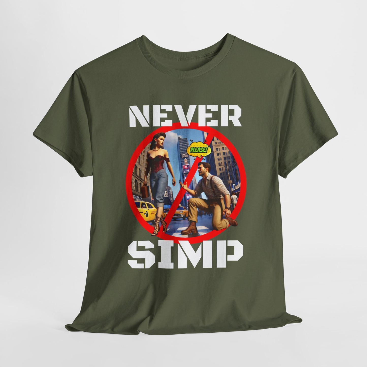 CAMISETA HOMBRE ALFA "NEVER SIMP". (USA)
