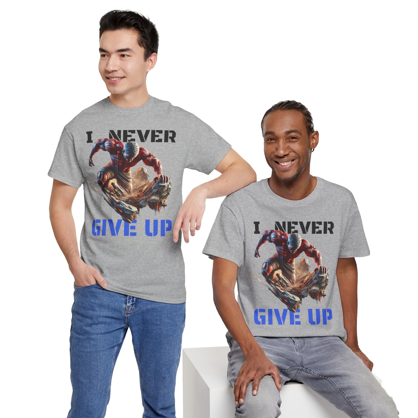 CAMISETA HOMBRE ALFA "I NEVER GIVE UP".(USA).
