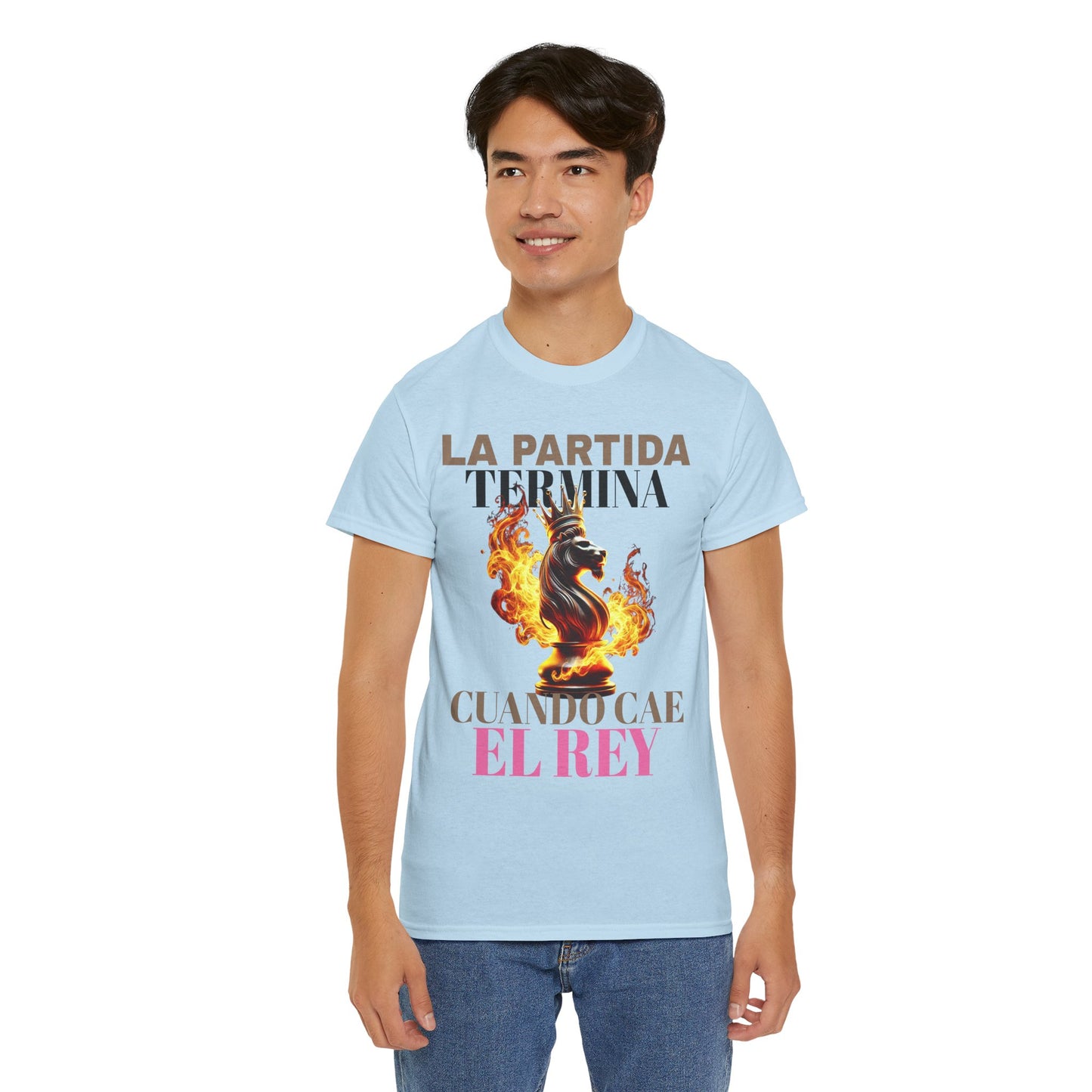 CAMISETA HOMBRE ALFA "LA PARTIDA TERMINA CUANDO CAE EL REY".(EUROPA)