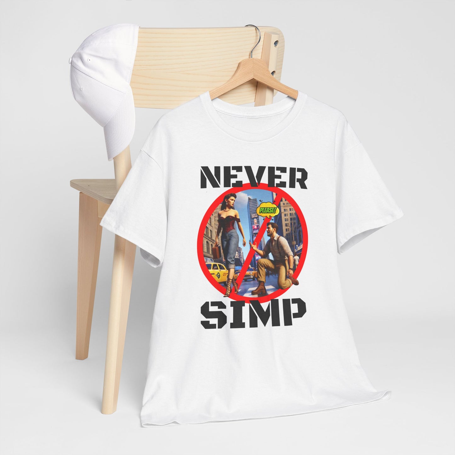 CAMISETA HOMBRE ALFA "NEVER SIMP". (USA)