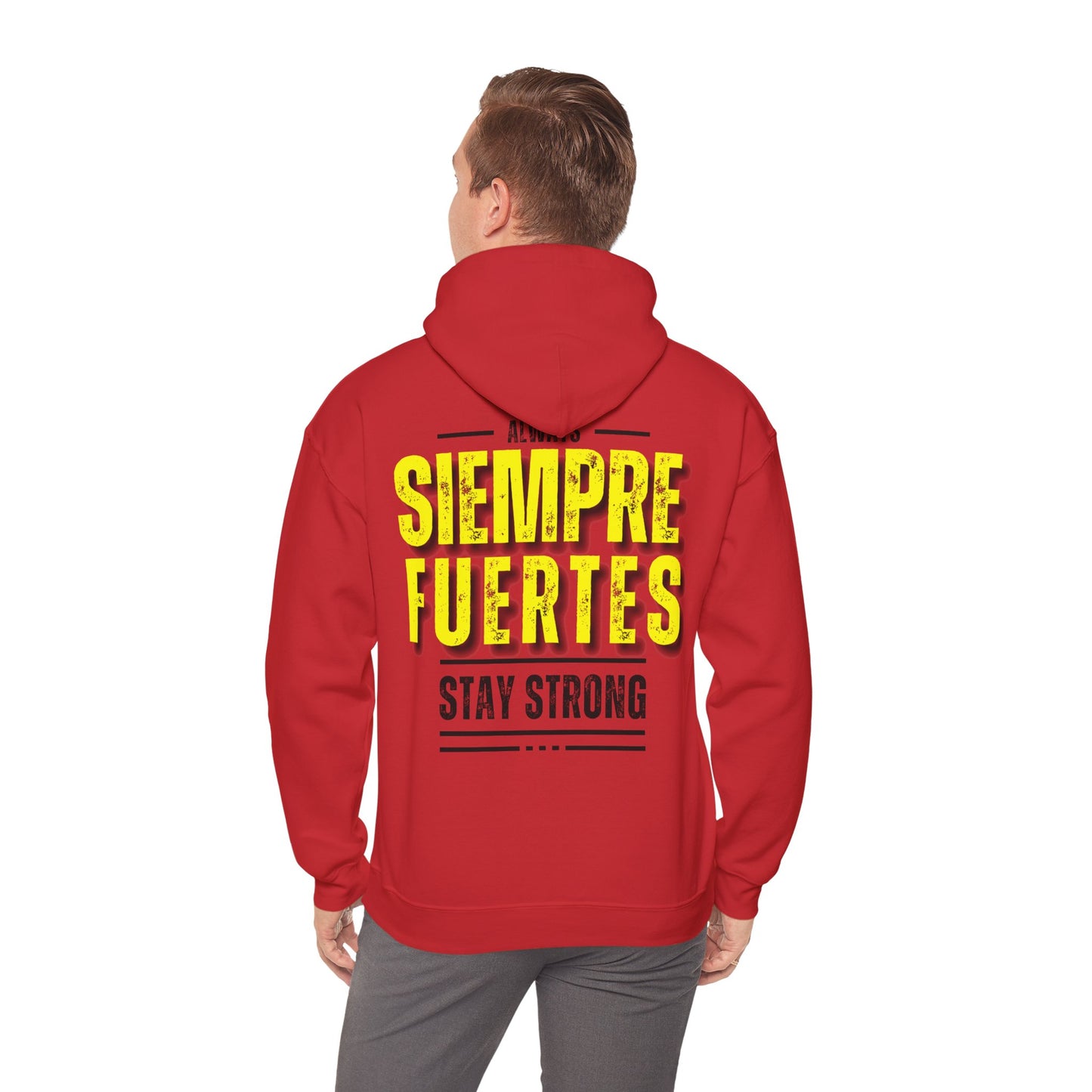 SUDADERA CON GORRO "SIEMPRE FUERTES". (EUROPA).