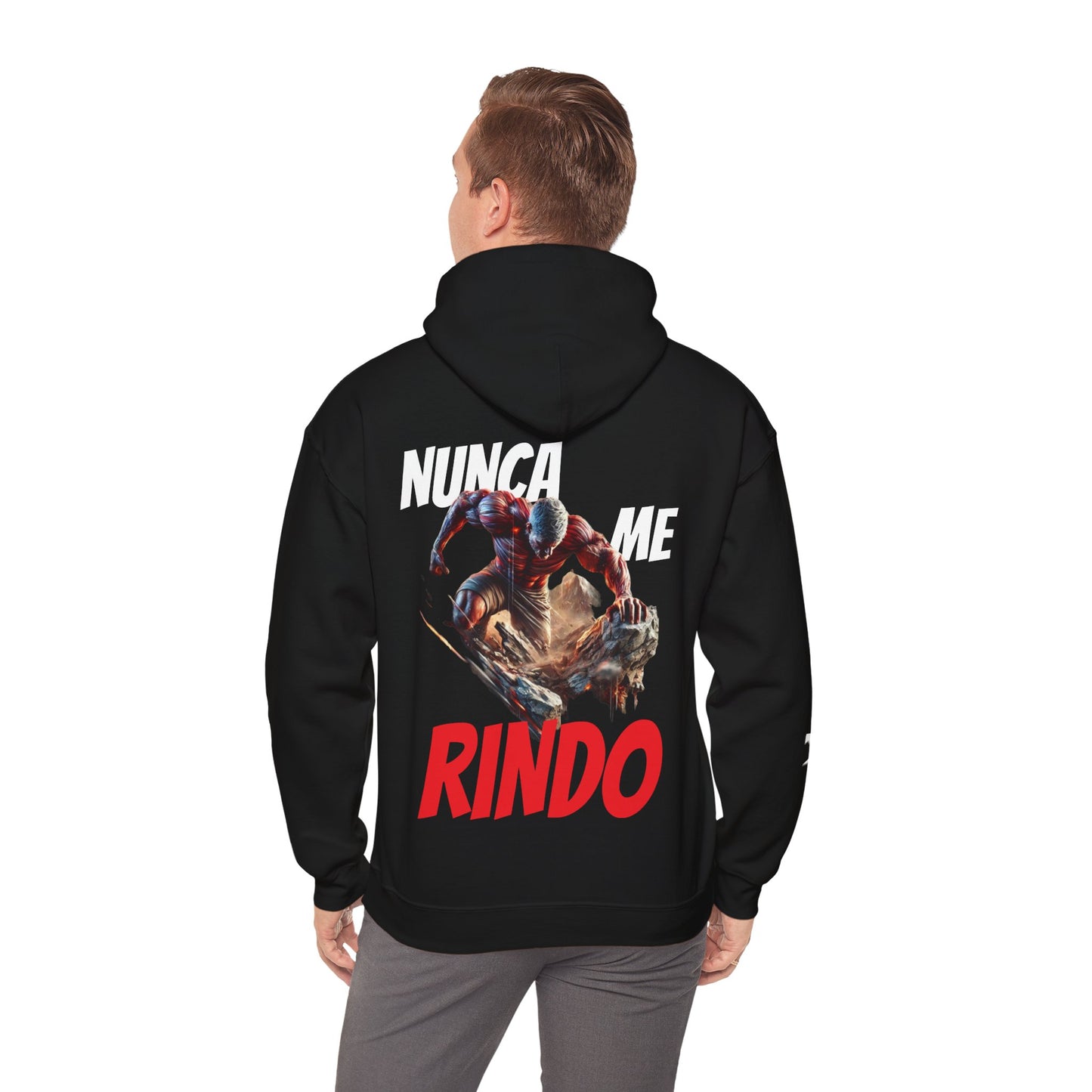 SUDADERA CON GORRO HOMBRE ALFA, "NUNCA ME RINDO".(USA).