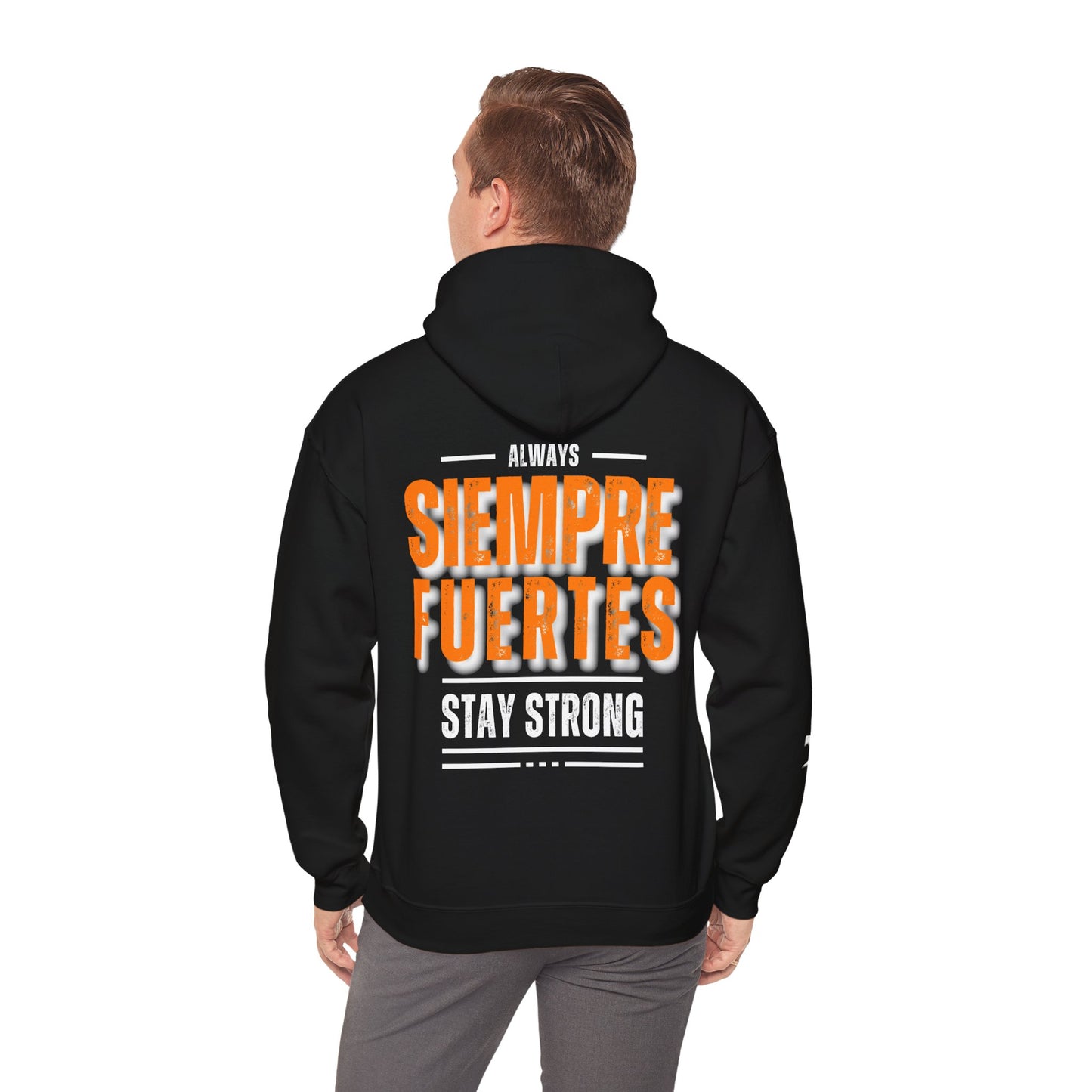 SUDADERA CON GORRO HOMBRE ALFA, "SIEMPRE FUERTES".(USA).