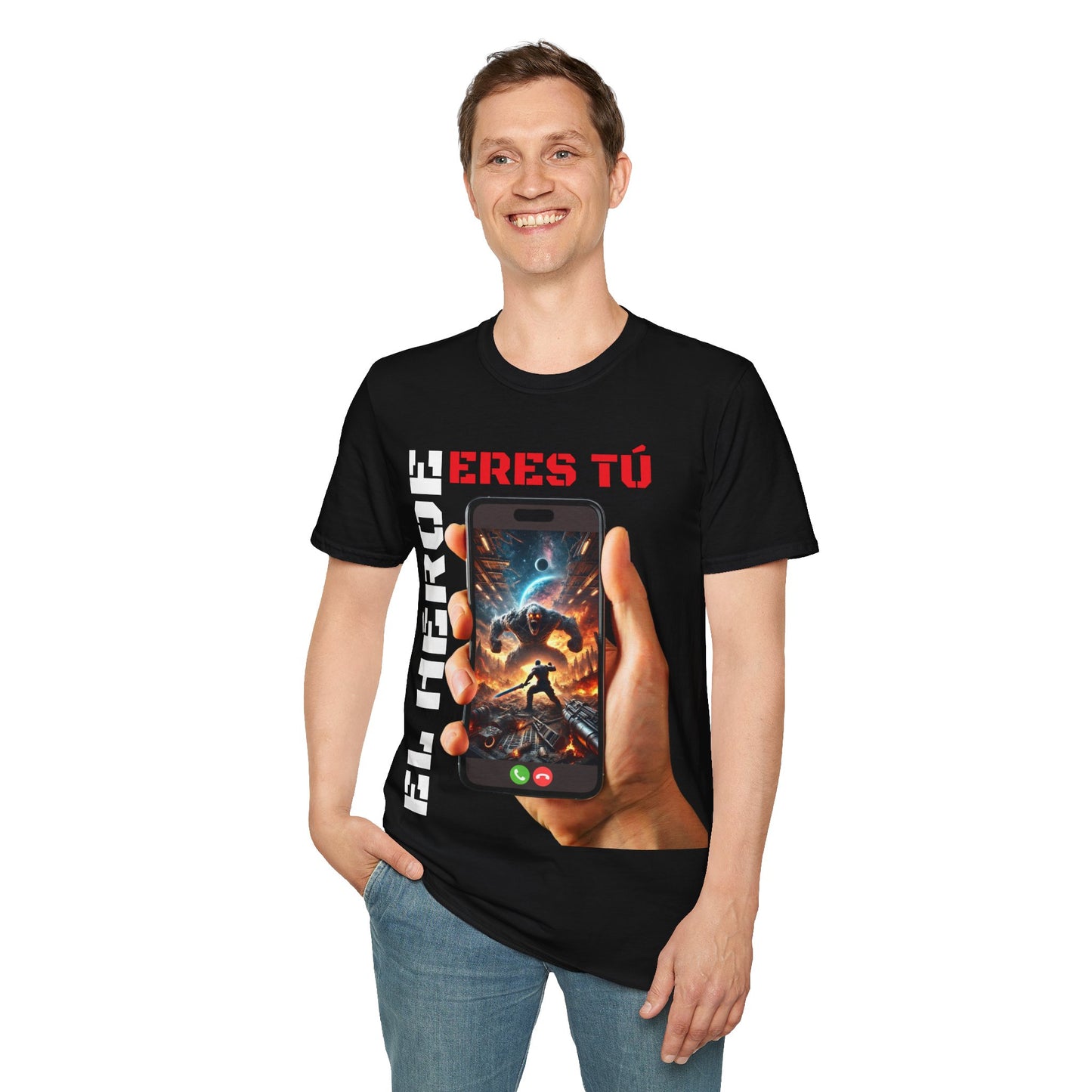 CAMISETA HOMBRE ALFA "EL HÉROE ERES TÚ".(EUROPA).