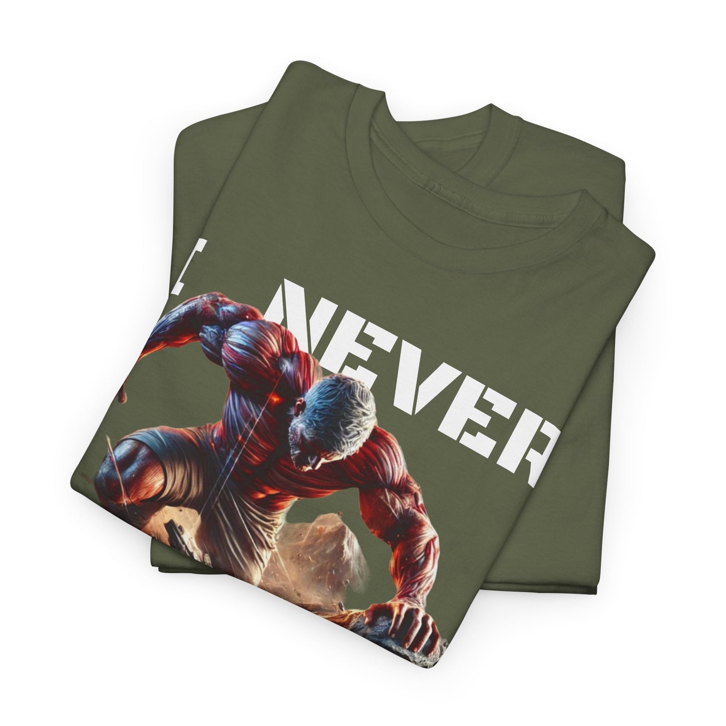 CAMISETA HOMBRE ALFA "I NEVER GIVE UP".(USA).