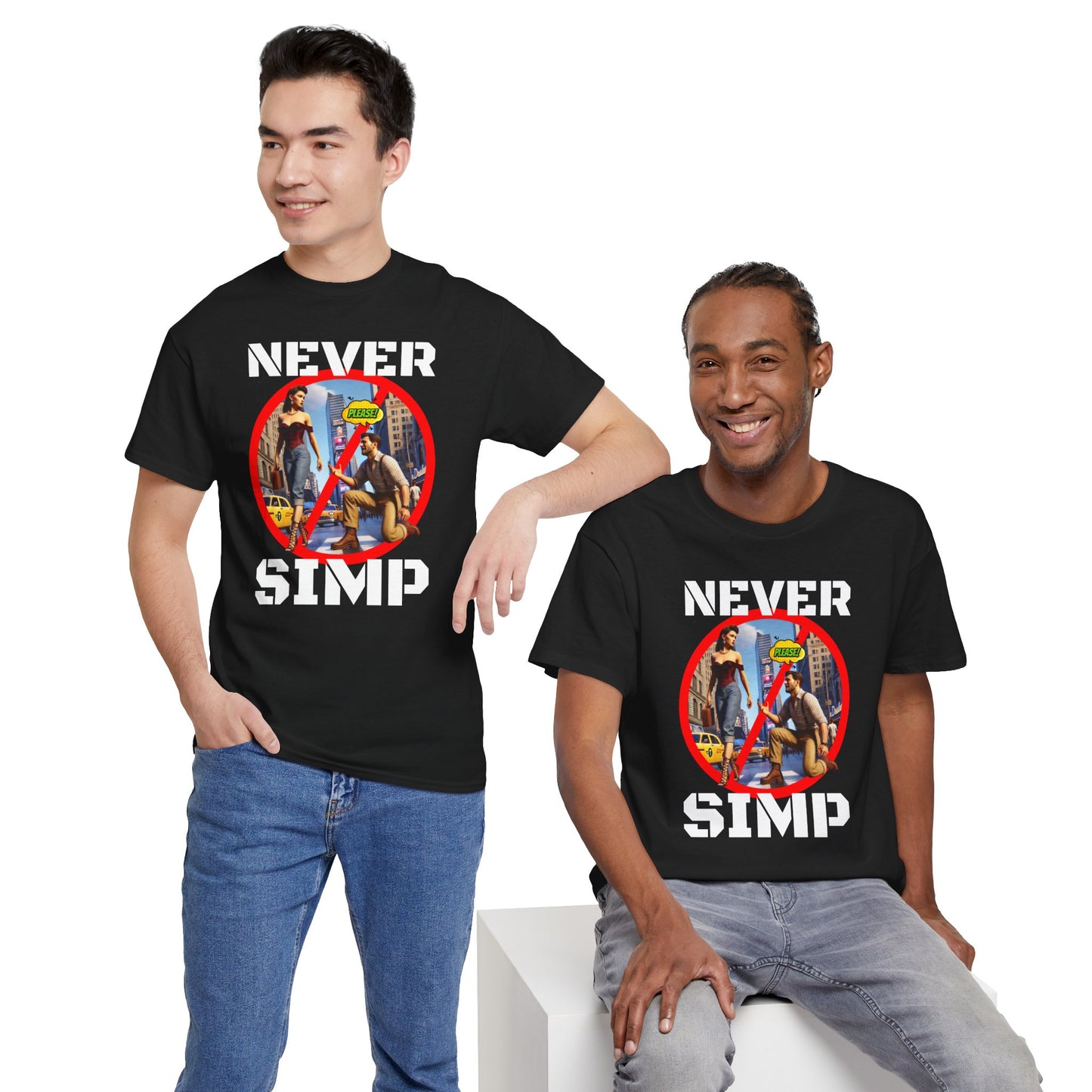 CAMISETA HOMBRE ALFA "NEVER SIMP". (USA)