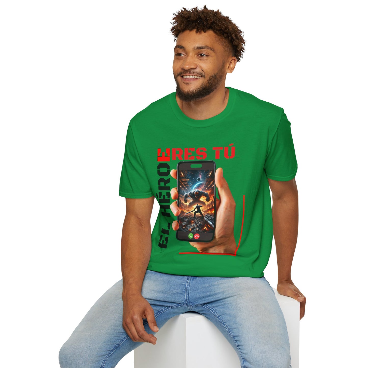 CAMISETA HOMBRE ALFA "EL HÉROE ERES TÚ".(USA).