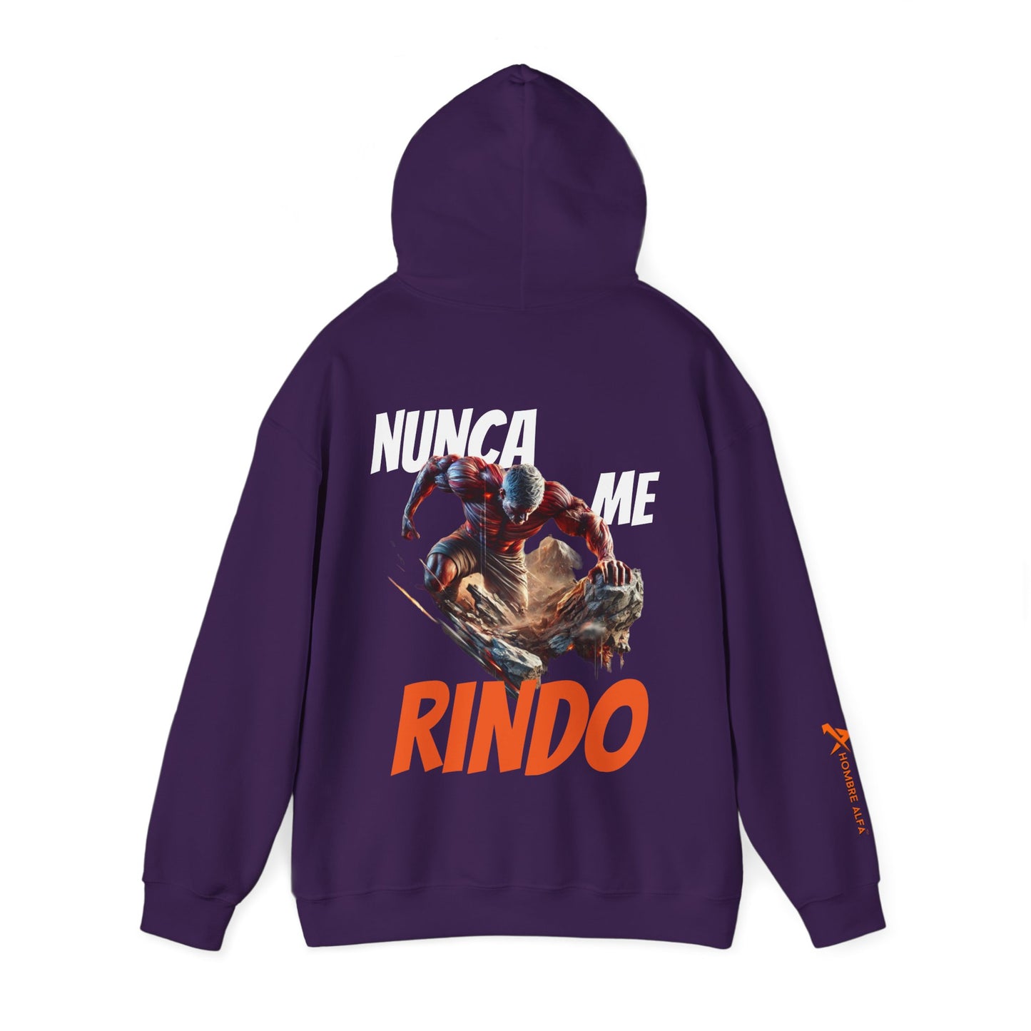 SUDADERA CON GORRO HOMBRE ALFA, "NUNCA ME RINDO".(USA).