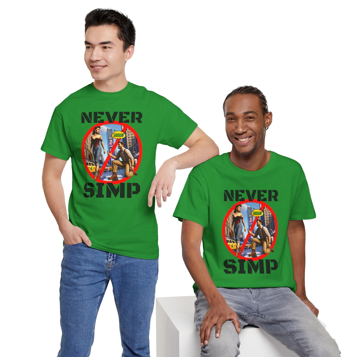 CAMISETA HOMBRE ALFA "NEVER SIMP". (USA)