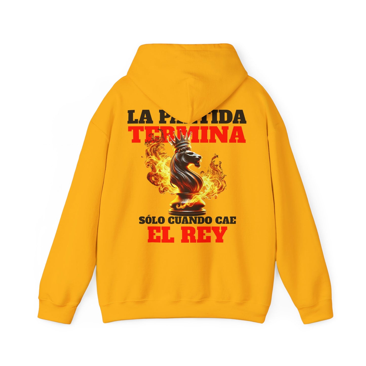 SUDADERA CON GORRO "LA PARTIDA TERMINA CUANDO CAE EL REY". (EUROPA).
