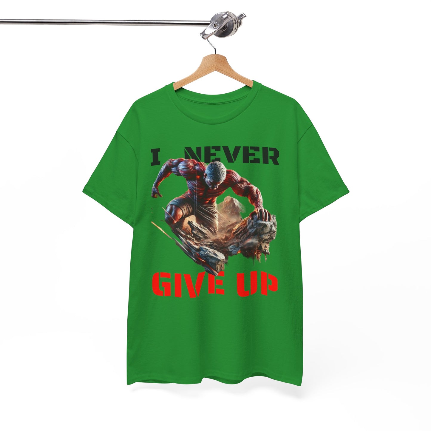 CAMISETA HOMBRE ALFA "I NEVER GIVE UP".(USA).