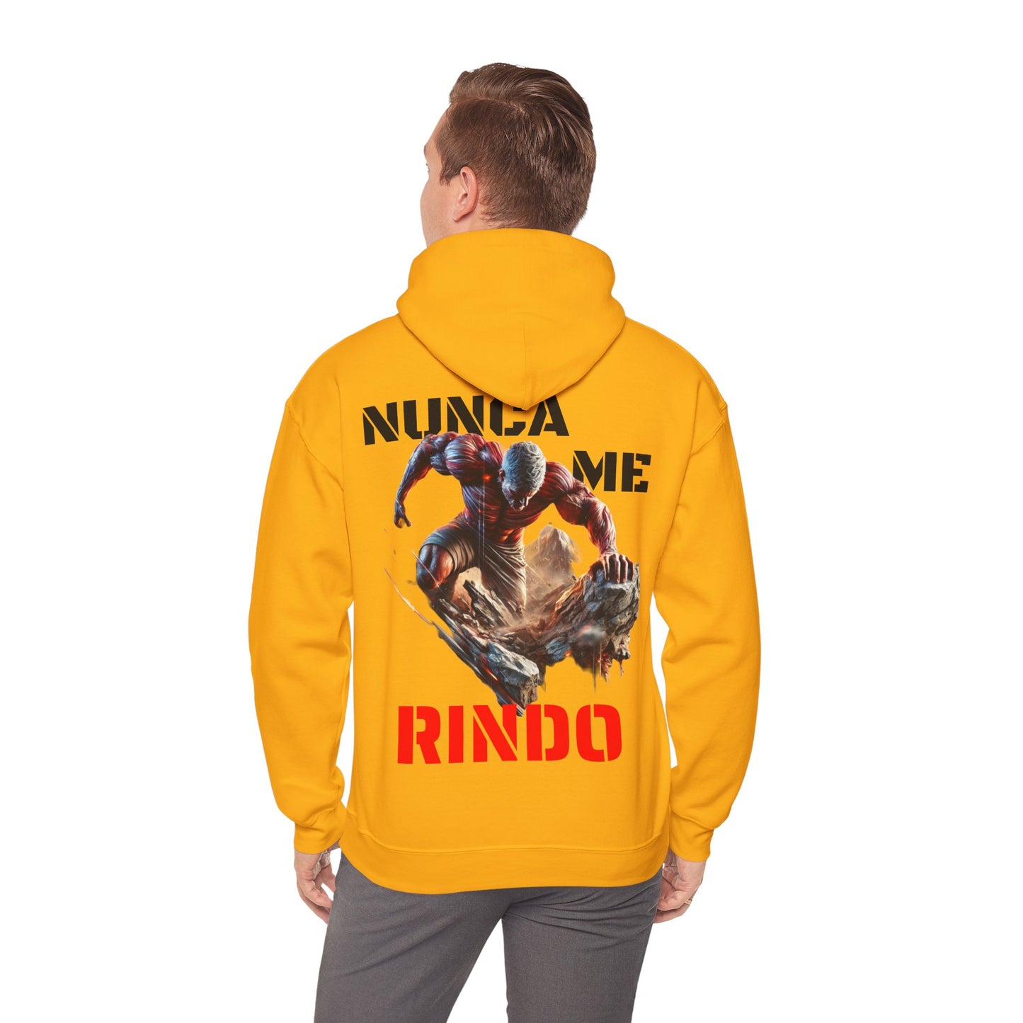 SUDADERA CON GORRO"NUNCA ME RINDO". (EUROPA).