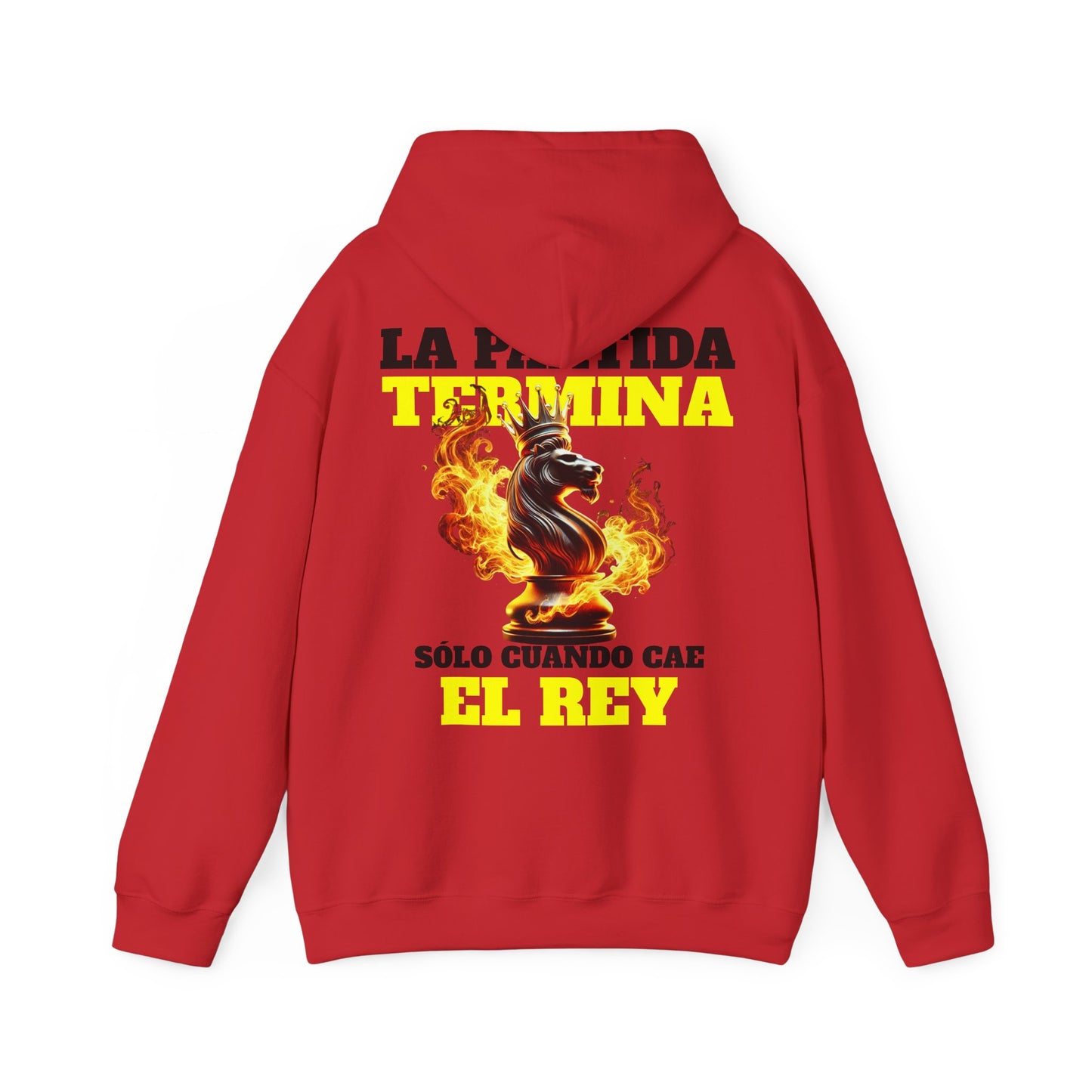 SUDADERA CON GORRO "LA PARTIDA TERMINA CUANDO CAE EL REY". (EUROPA).
