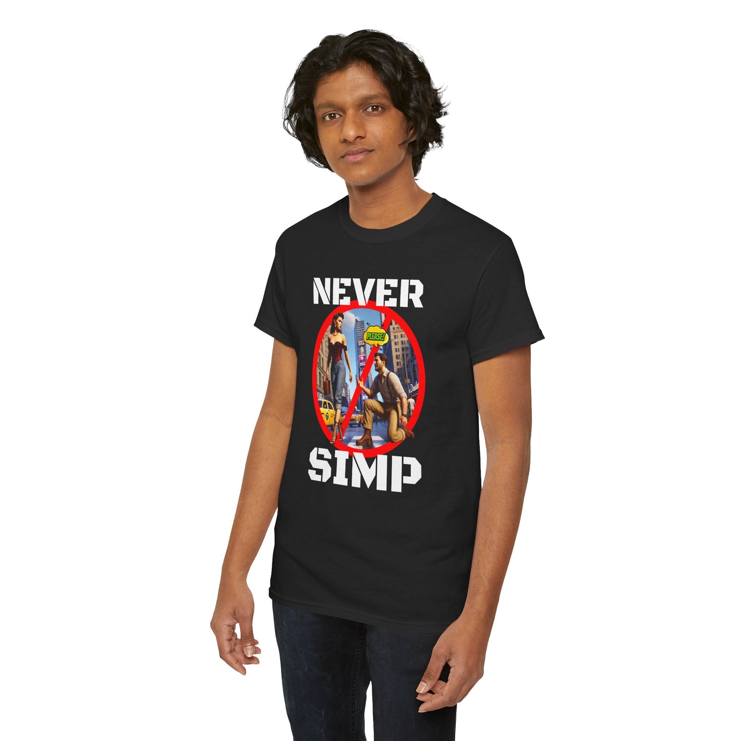 CAMISETA HOMBRE ALFA "NEVER SIMP". (USA)