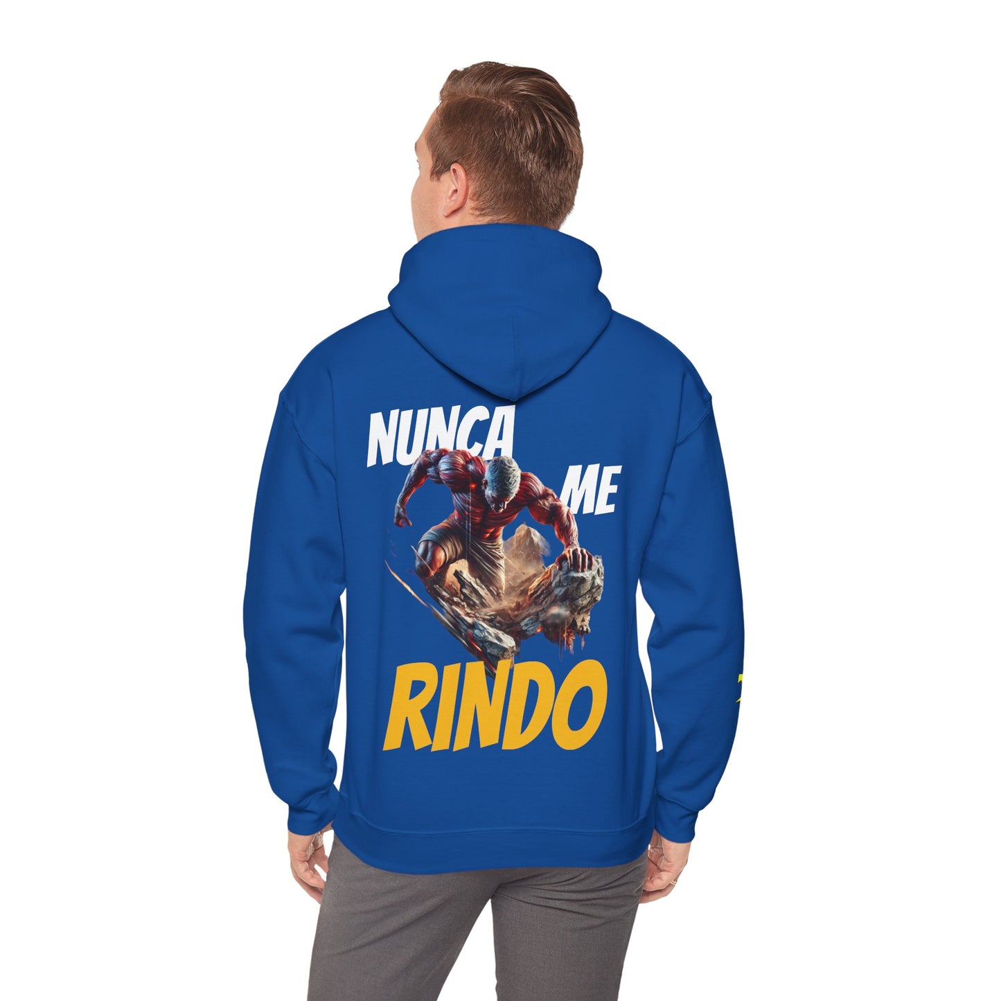 SUDADERA CON GORRO HOMBRE ALFA, "NUNCA ME RINDO".(USA).