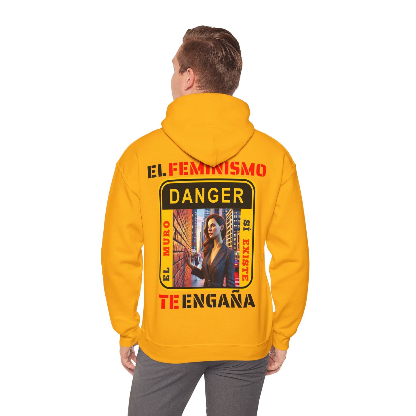 SUDADERA CON GORRO "EL FEMINISMO TE ENGAÑA". (EUROPA).