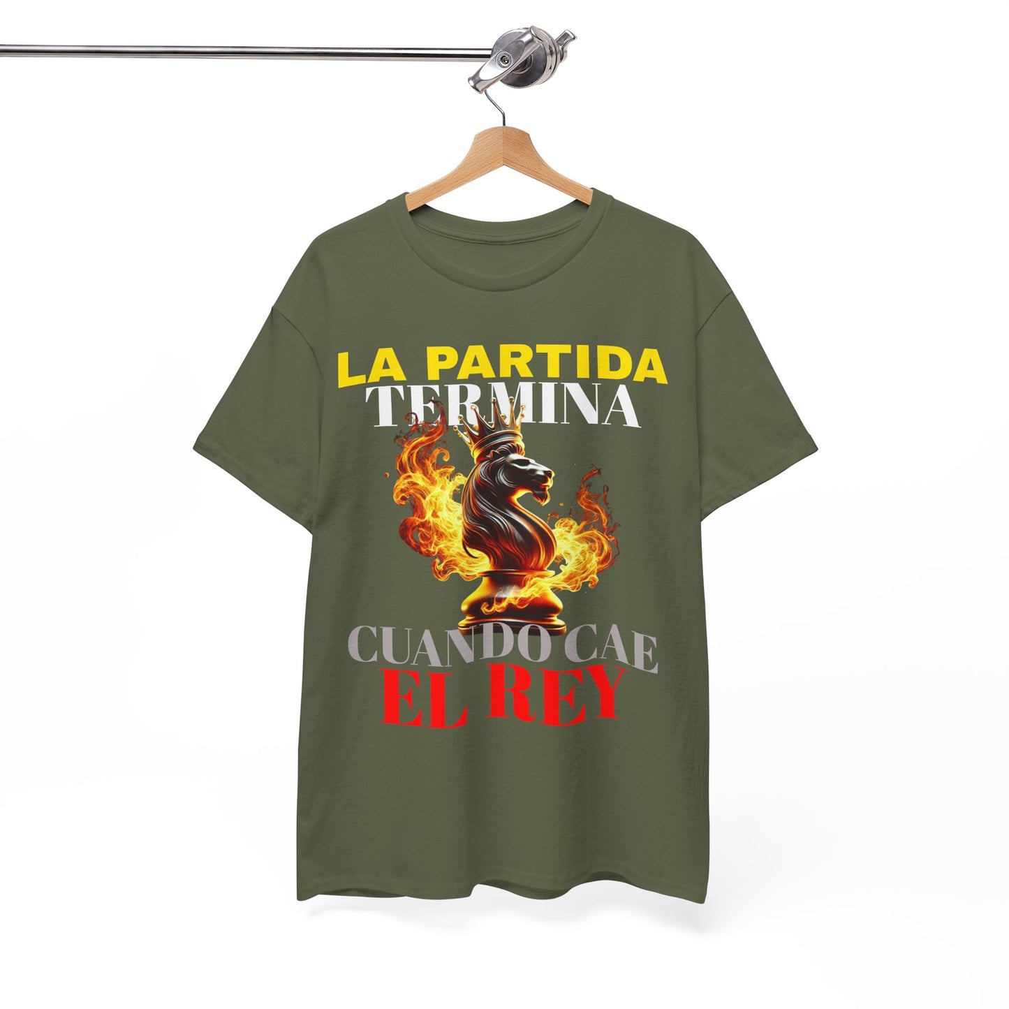 CAMISETA HOMBRE ALFA "LA PARTIDA TERMINA CUANDO CAE EL REY".(EUROPA)