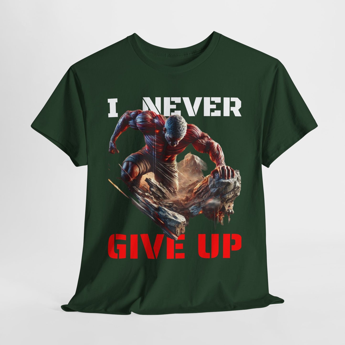 CAMISETA HOMBRE ALFA "I NEVER GIVE UP".(USA).