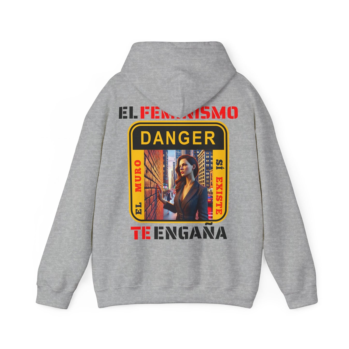 SUDADERA CON GORRO "EL FEMINISMO TE ENGAÑA". (EUROPA).