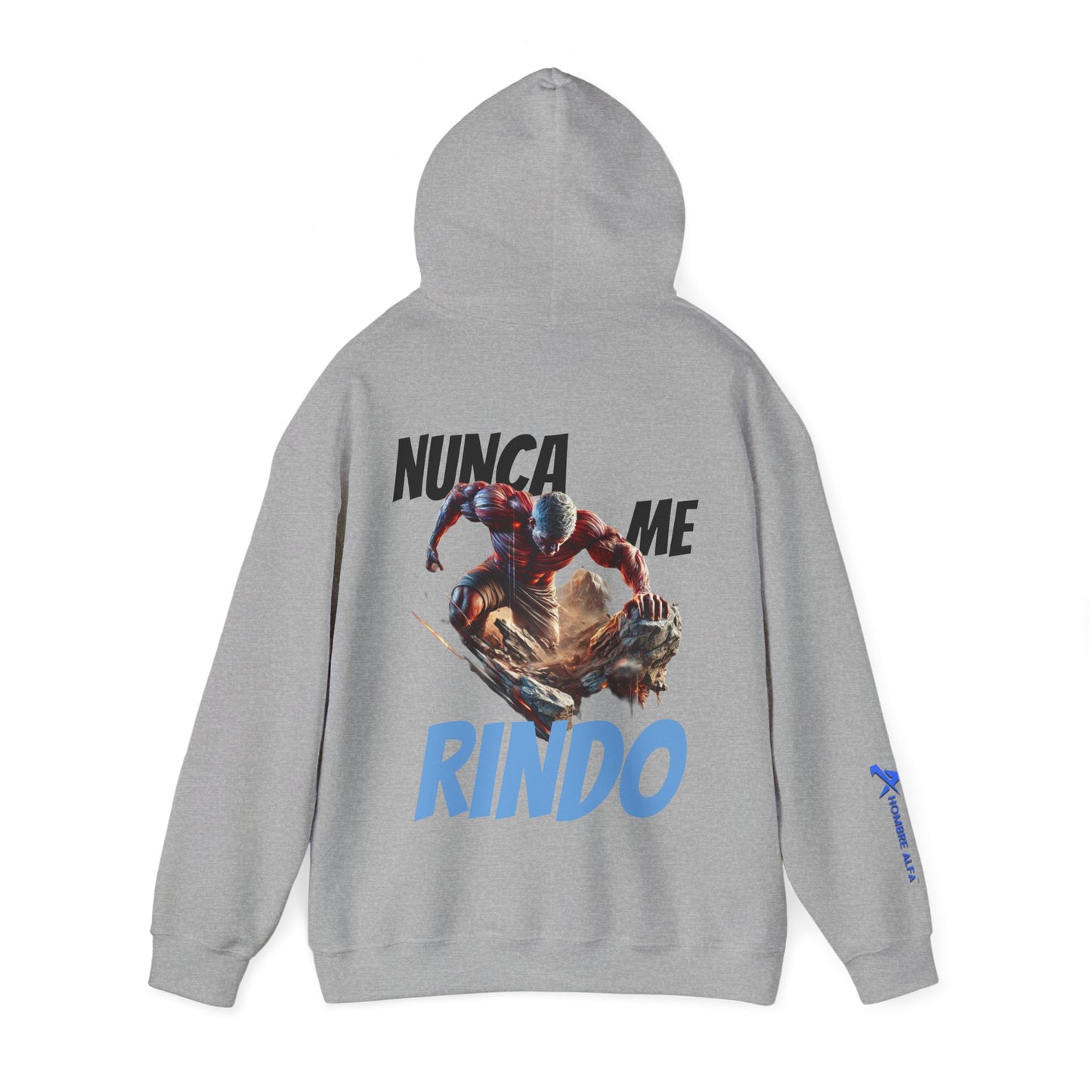 SUDADERA CON GORRO HOMBRE ALFA, "NUNCA ME RINDO".(USA).