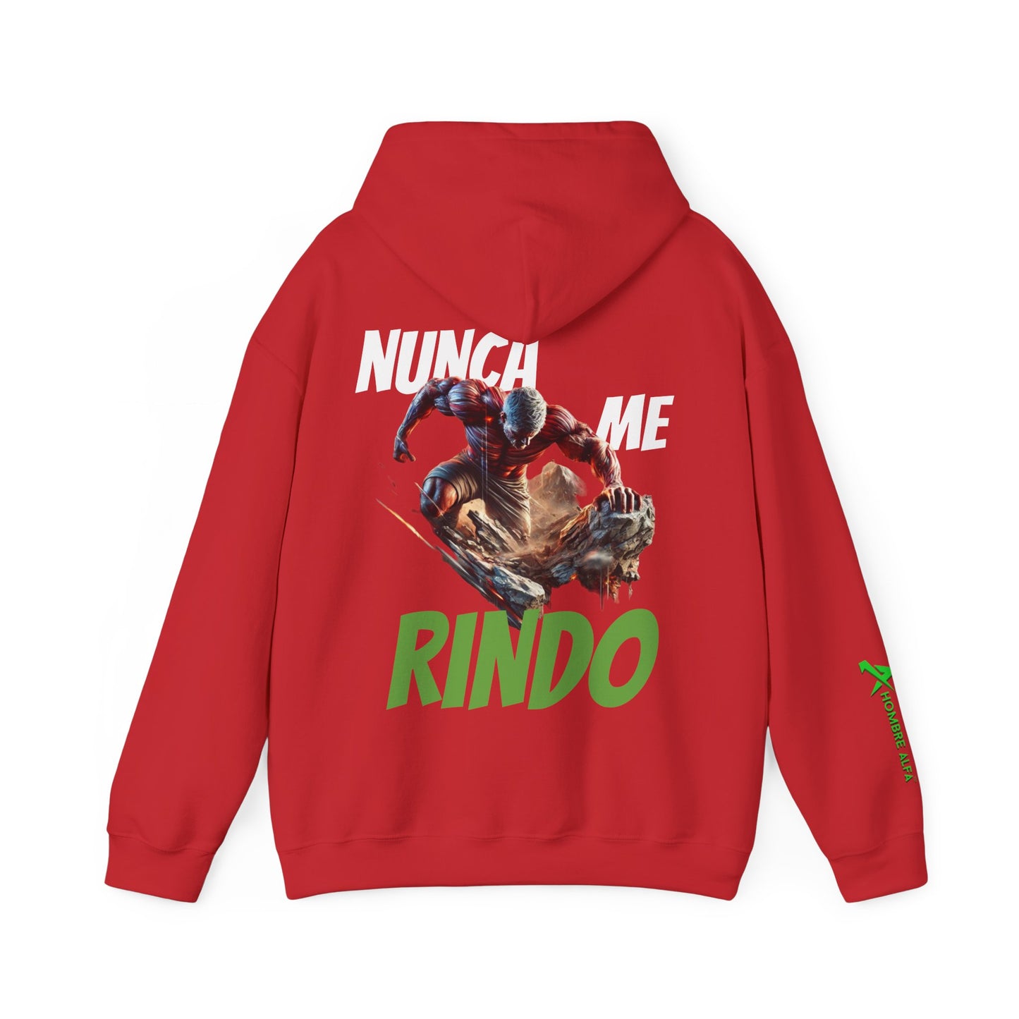 SUDADERA CON GORRO HOMBRE ALFA, "NUNCA ME RINDO".(USA).