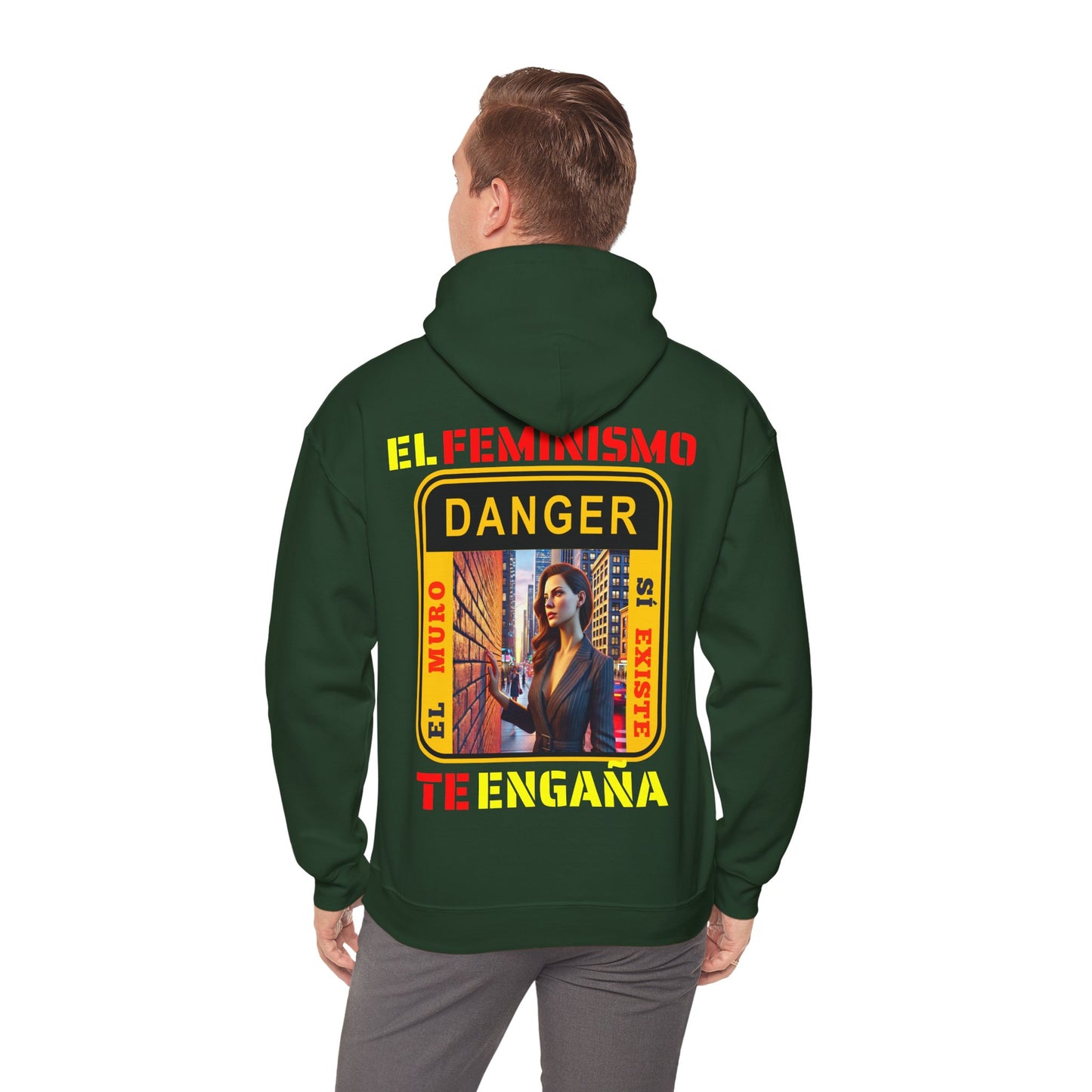 SUDADERA CON GORRO "EL FEMINISMO TE ENGAÑA". (EUROPA).