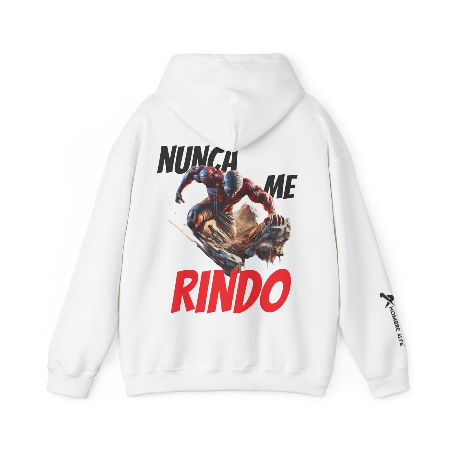 SUDADERA CON GORRO HOMBRE ALFA, "NUNCA ME RINDO".(USA).