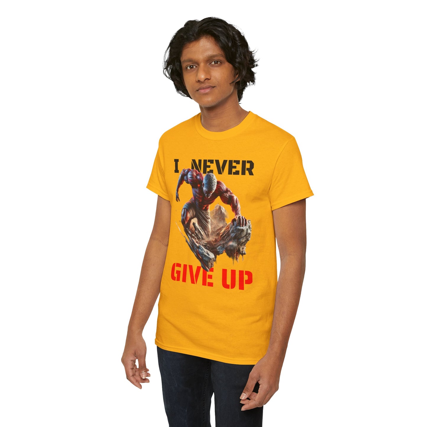 CAMISETA HOMBRE ALFA "I NEVER GIVE UP".(USA).
