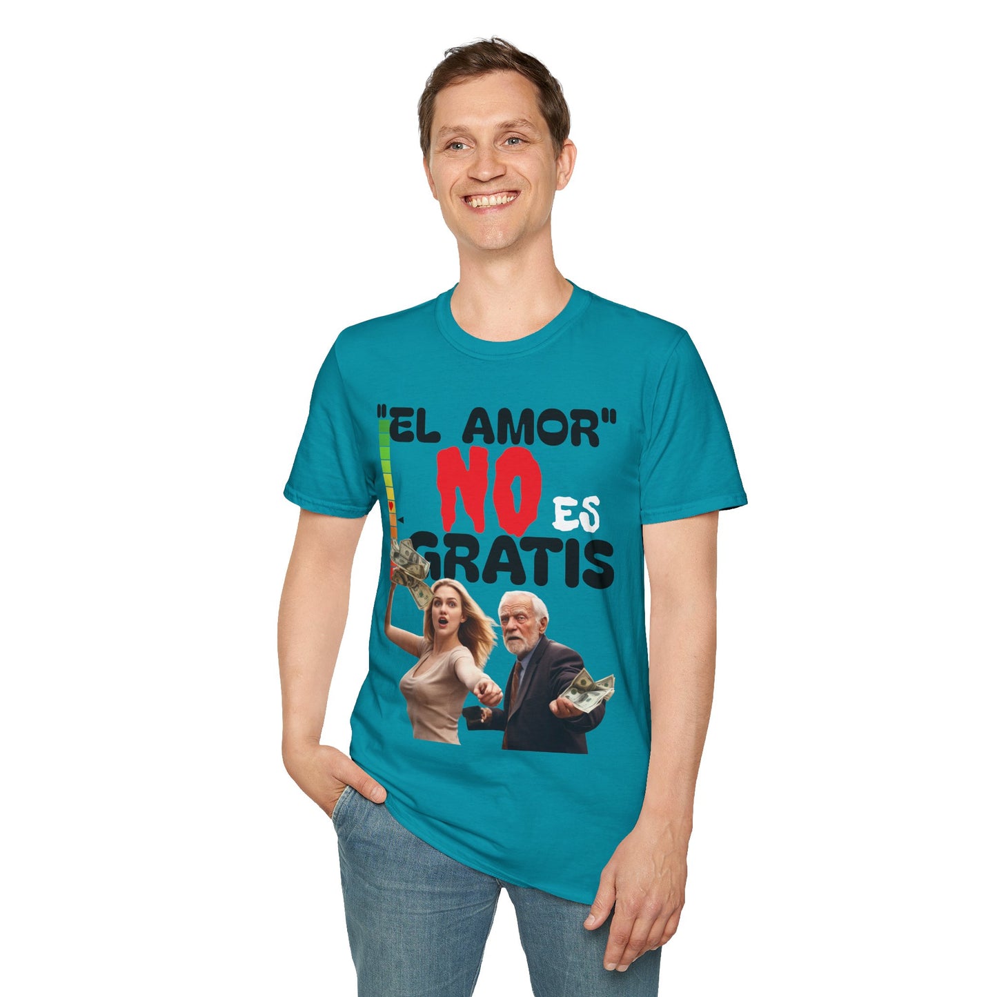 CAMISETA HOMBRE ALFA "EL AMOR NO ES GRATIS".(USA)