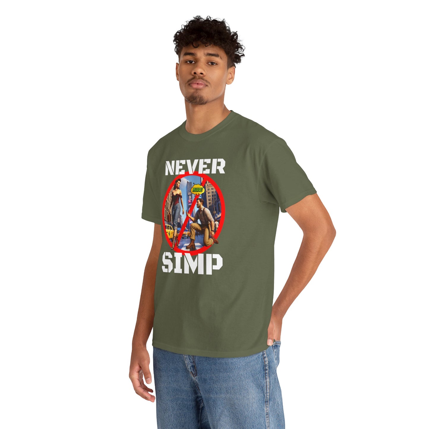 CAMISETA HOMBRE ALFA "NEVER SIMP". (USA)
