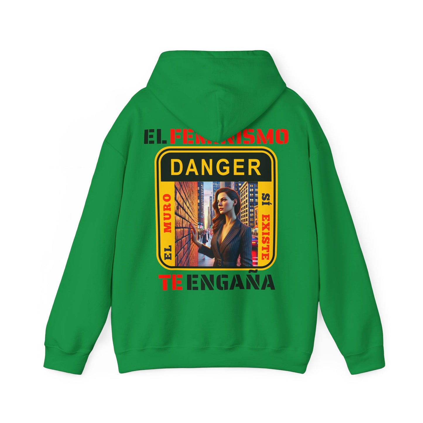 SUDADERA CON GORRO "EL FEMINISMO TE ENGAÑA". (EUROPA).