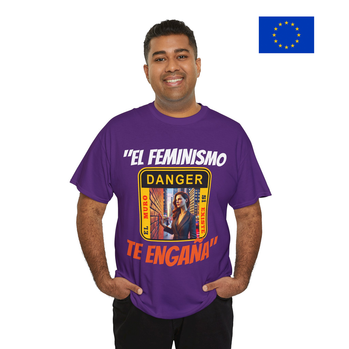 CAMISETA HOMBRE ALFA "EL FEMINISMO TE ENGAÑA".(EUROPA)