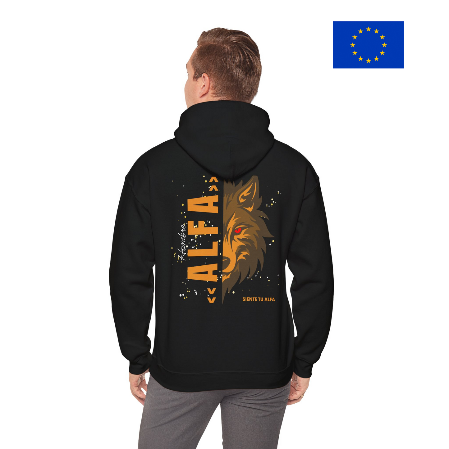 SUDADERA CON GORRO "SIENTE TU ALFA". (EUROPA).