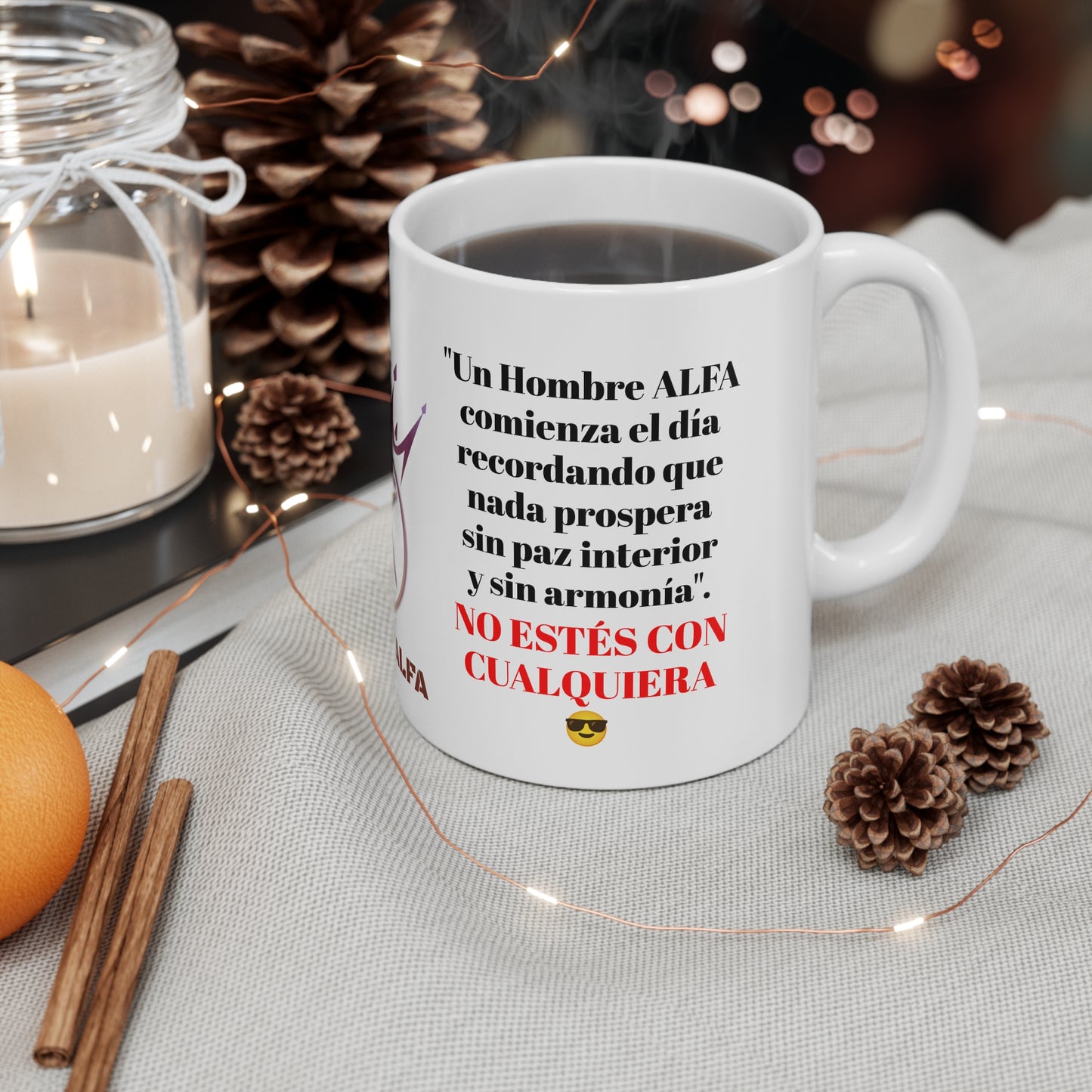TAZA HOMBRE ALFA, "UN HOMBRE ALFA COMIENZA EL DÍA"... (EUROPA).