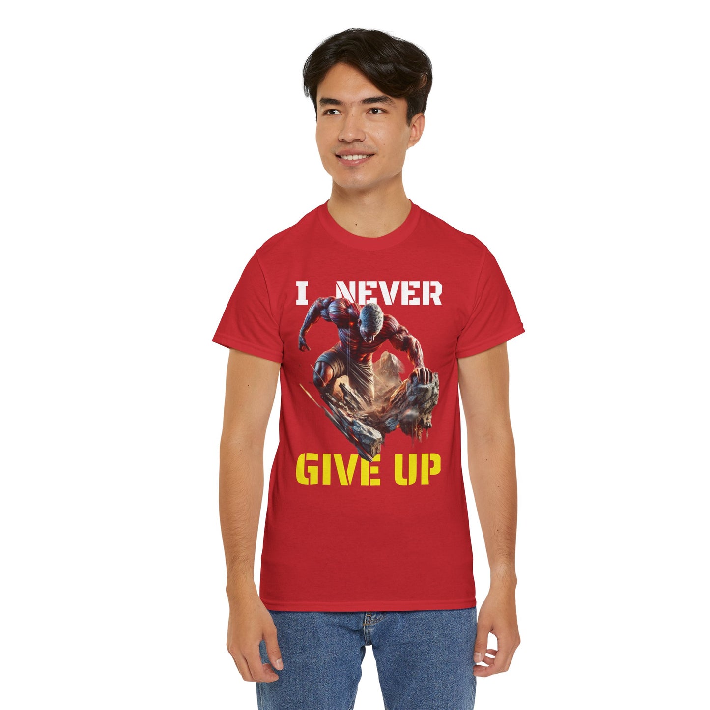 CAMISETA HOMBRE ALFA "I NEVER GIVE UP".(USA).