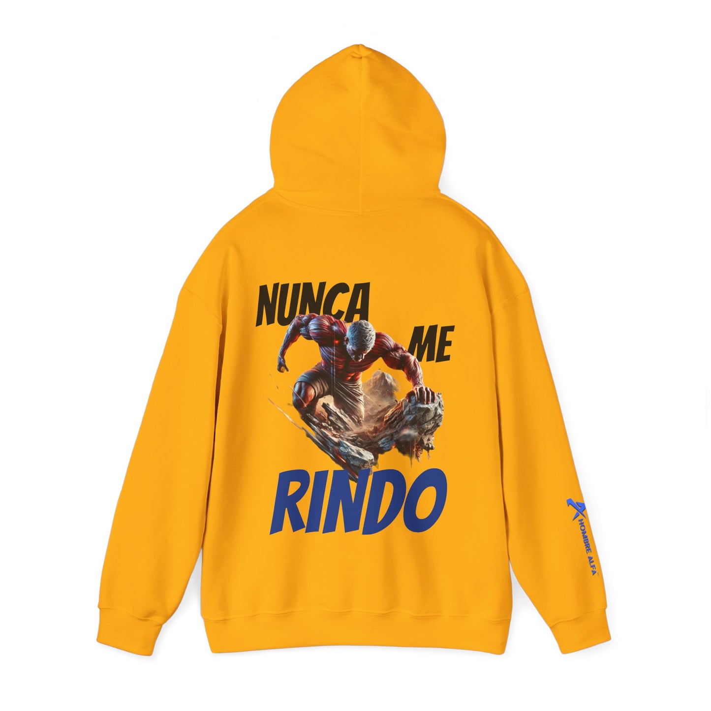 SUDADERA CON GORRO HOMBRE ALFA, "NUNCA ME RINDO".(USA).
