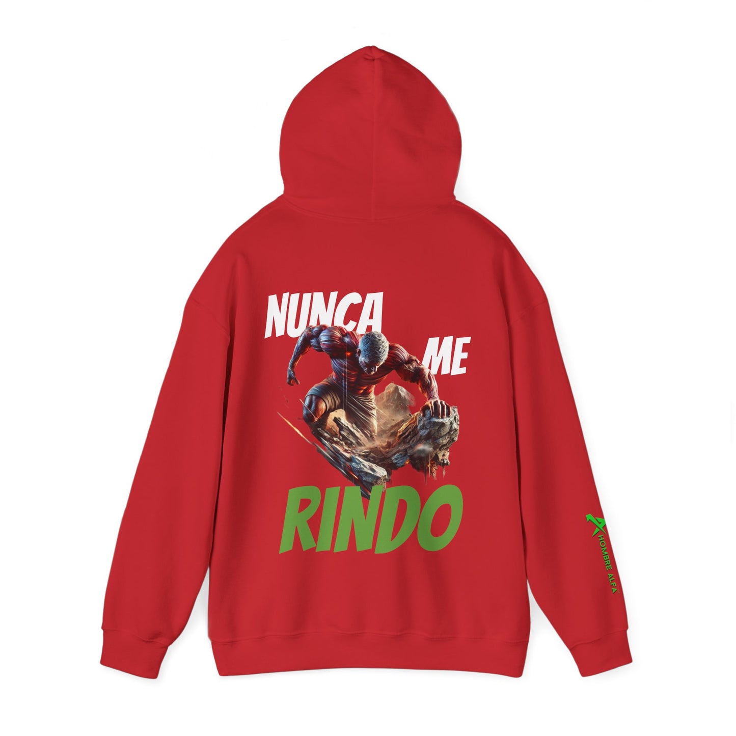 SUDADERA CON GORRO HOMBRE ALFA, "NUNCA ME RINDO".(USA).