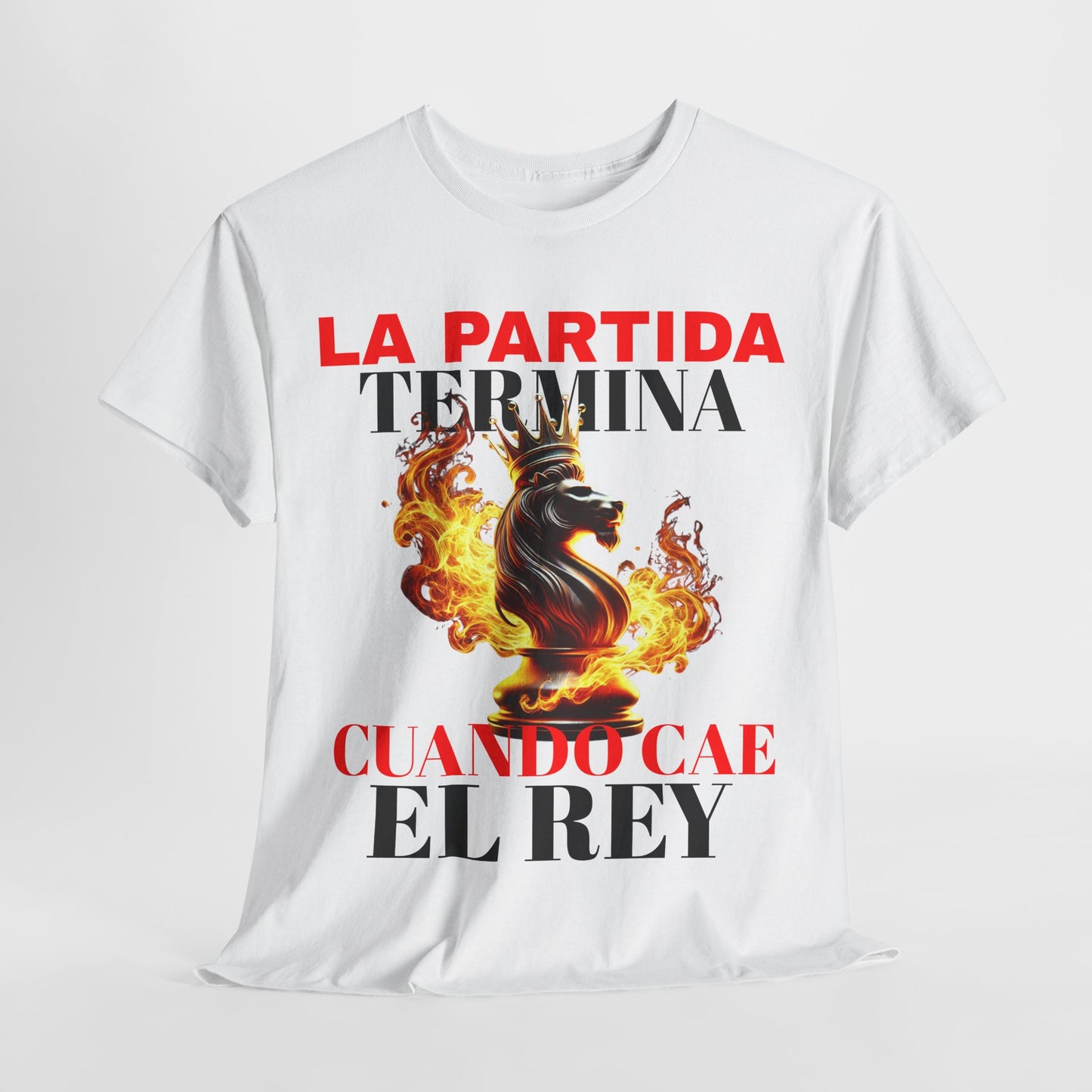 CAMISETA HOMBRE ALFA "LA PARTIDA TERMINA CUANDO CAE EL REY".(EUROPA)