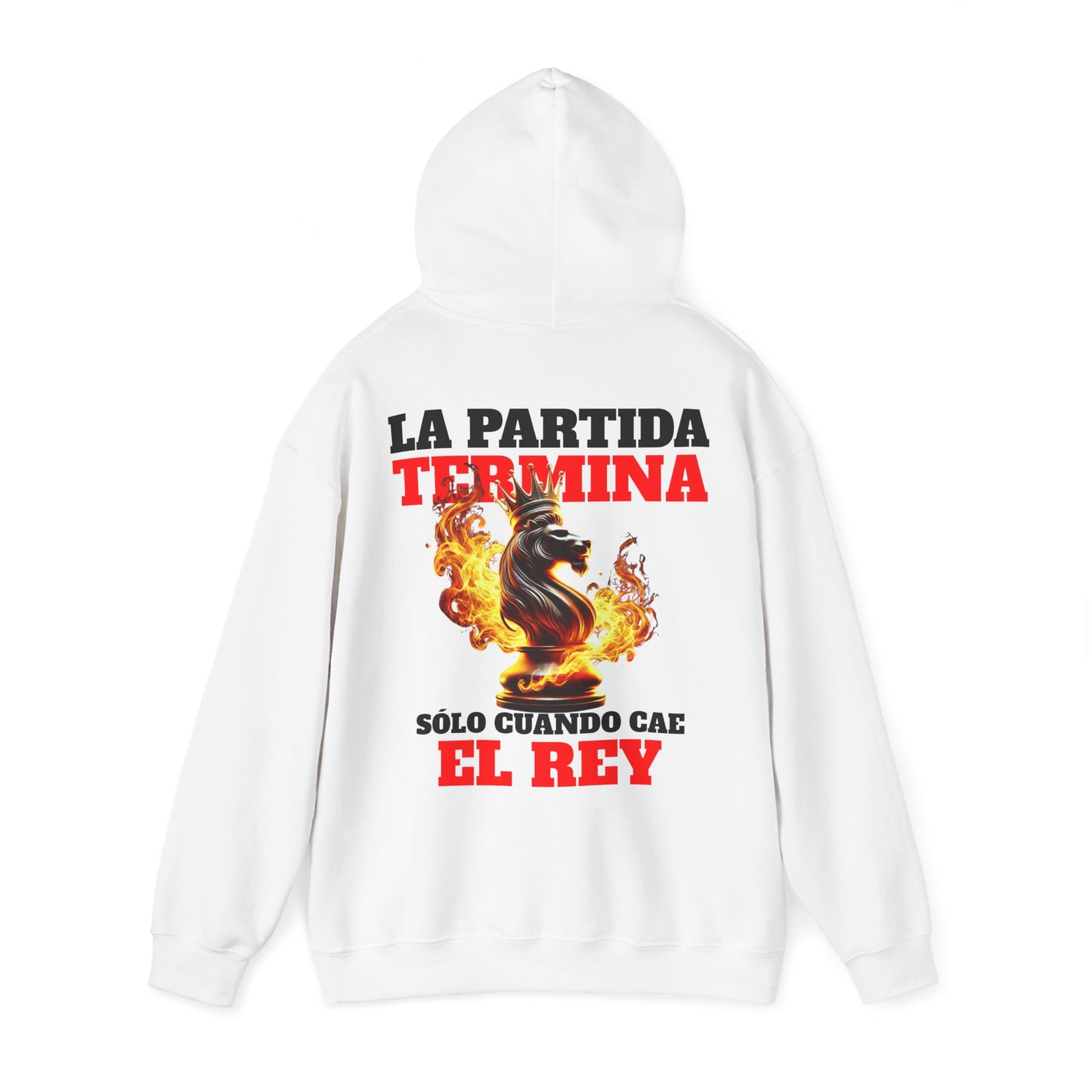 SUDADERA CON GORRO "LA PARTIDA TERMINA CUANDO CAE EL REY". (EUROPA).