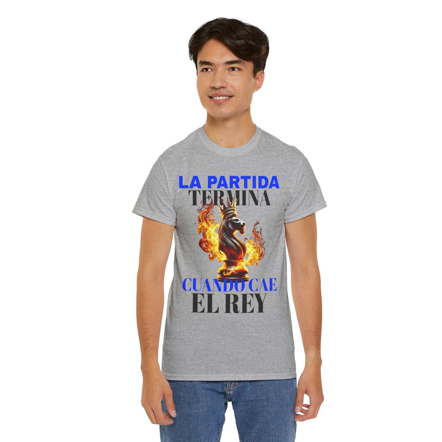 CAMISETA HOMBRE ALFA "LA PARTIDA TERMINA CUANDO CAE EL REY".(EUROPA)